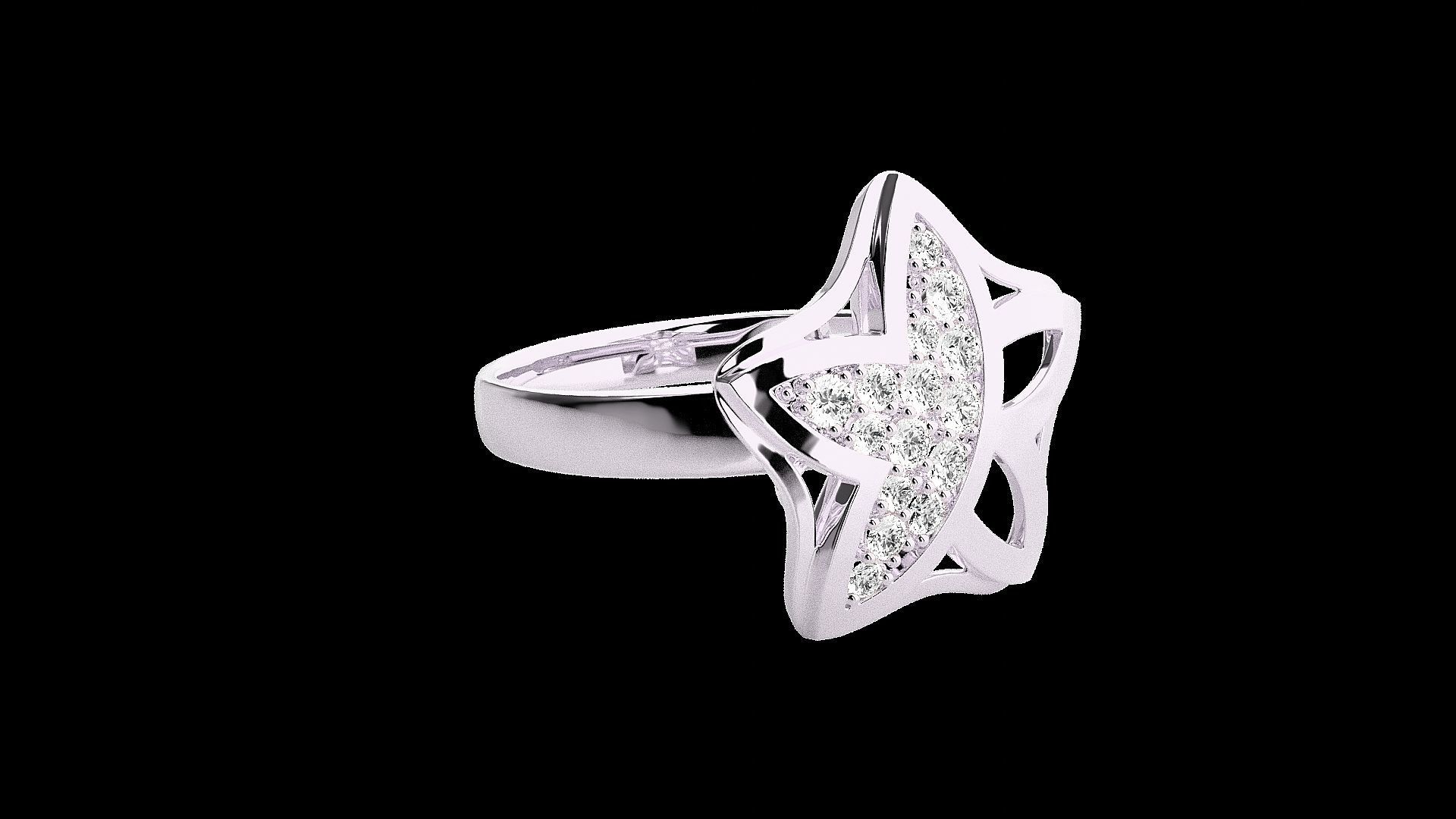 Blooming Flower Light wt diamond ring 3dm stl renders details 3D print model_11