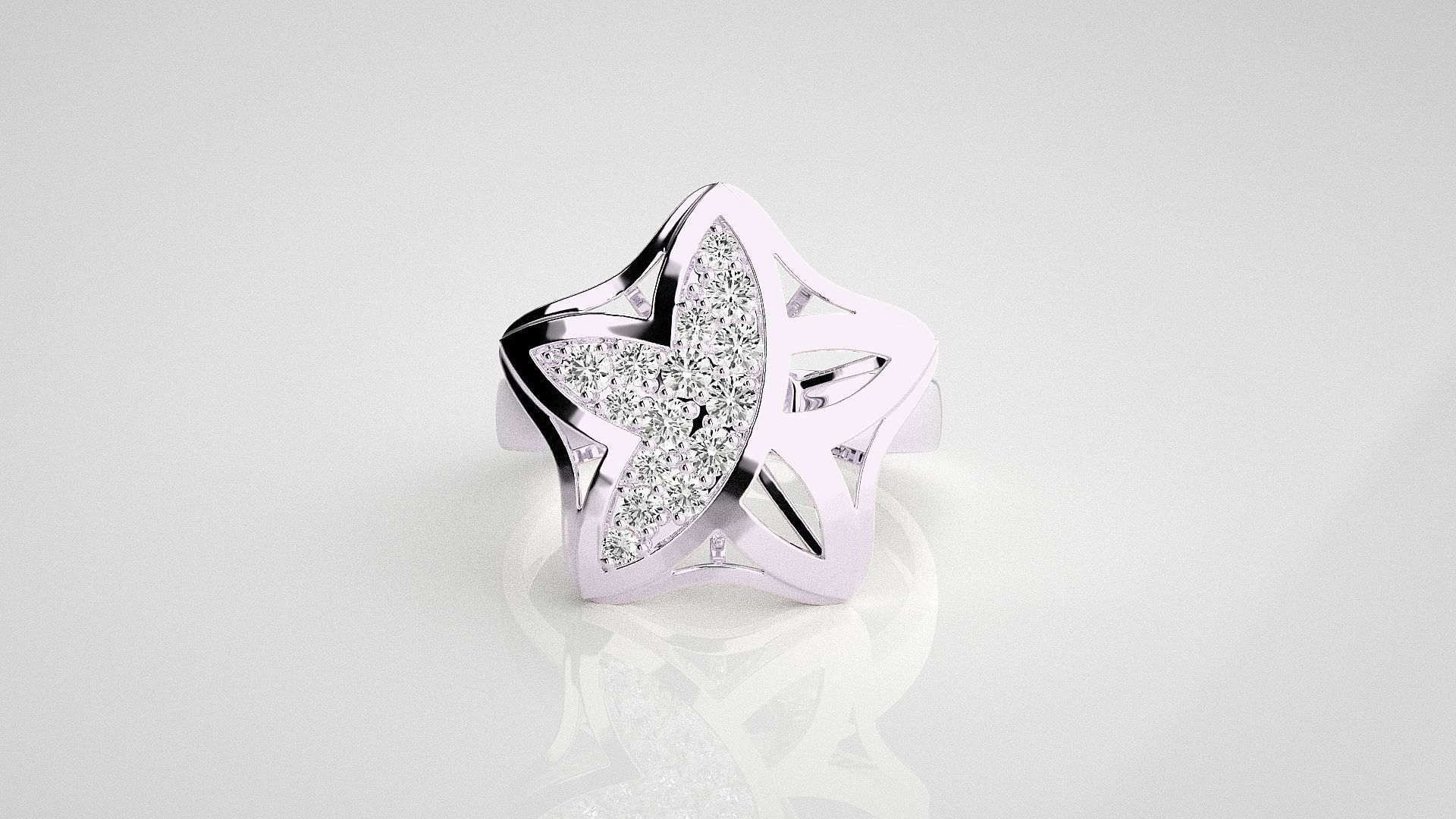 Blooming Flower Light wt diamond ring 3dm stl renders details 3D print model_7