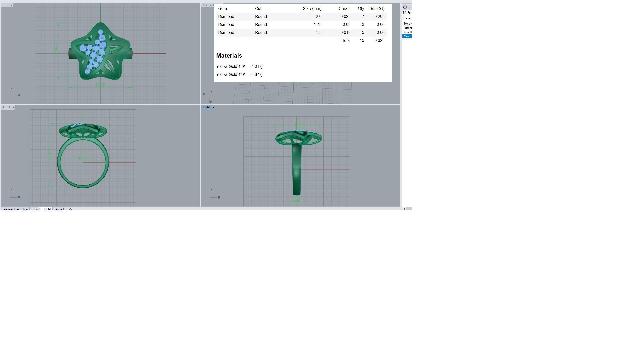 Blooming Flower Light wt diamond ring 3dm stl renders details 3D print model_4