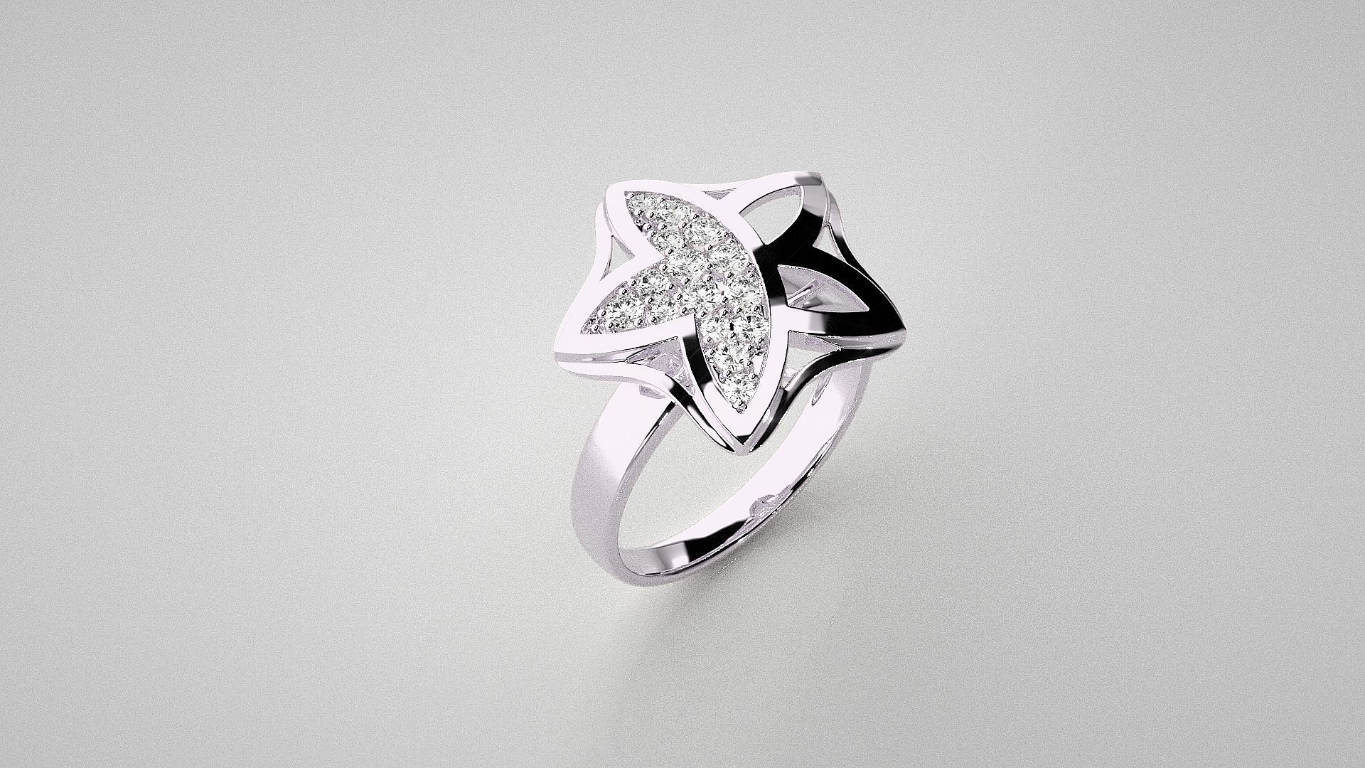 Blooming Flower Light wt diamond ring 3dm stl renders details 3D print model_9