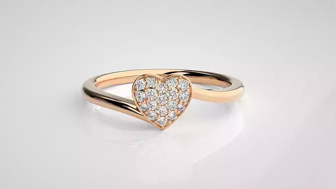 Heart Love Valentine Light wt diamond ring 3dm stl renders 3D print model