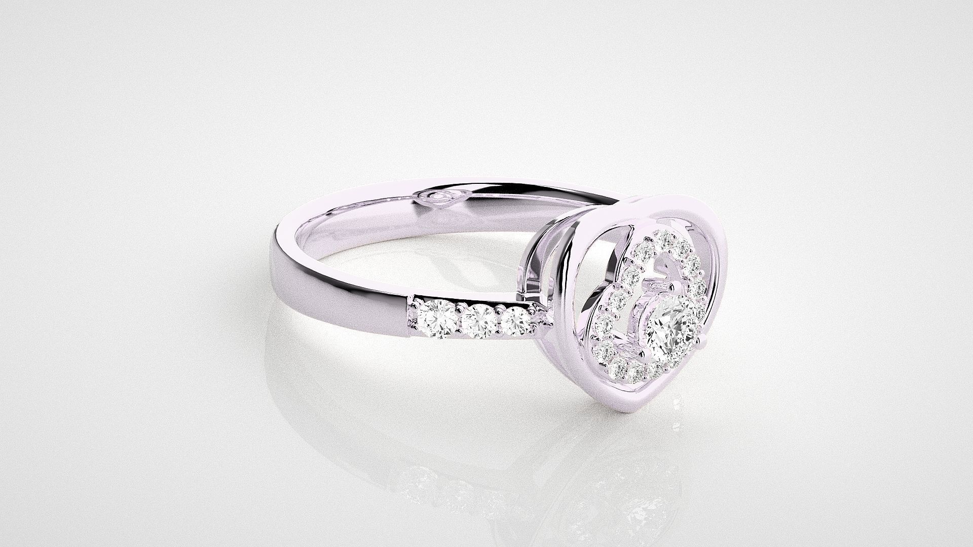 Heart Love Valentine Light wt diamond ring 3dm stl renders 3D print model_8