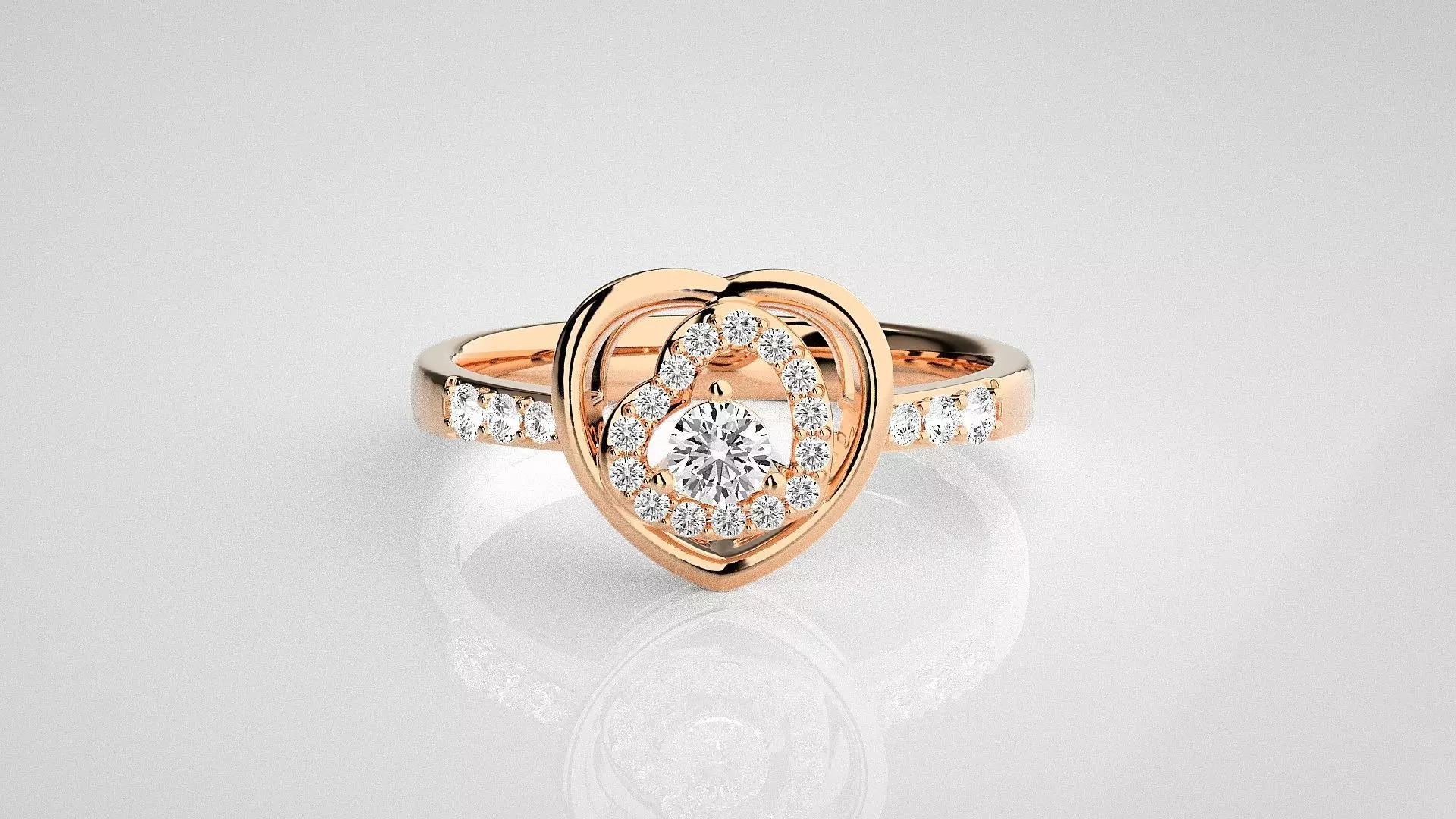 Heart Love Valentine Light wt diamond ring 3dm stl renders 3D print model_0