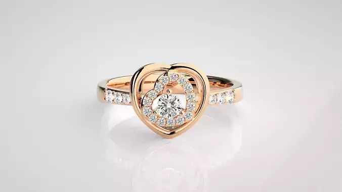 Heart Love Valentine Light wt diamond ring 3dm stl renders 3D print model