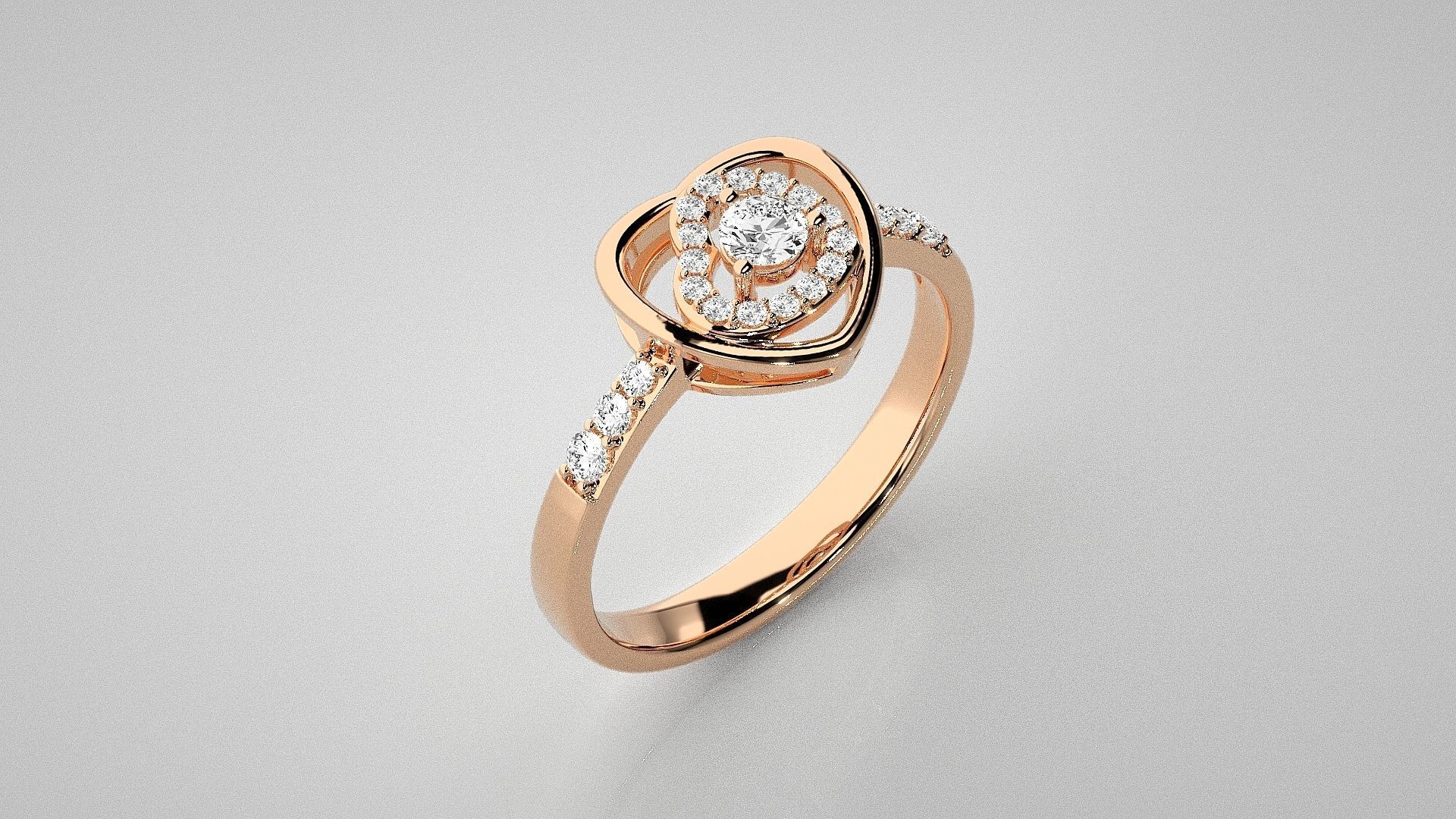 Heart Love Valentine Light wt diamond ring 3dm stl renders 3D print model_2