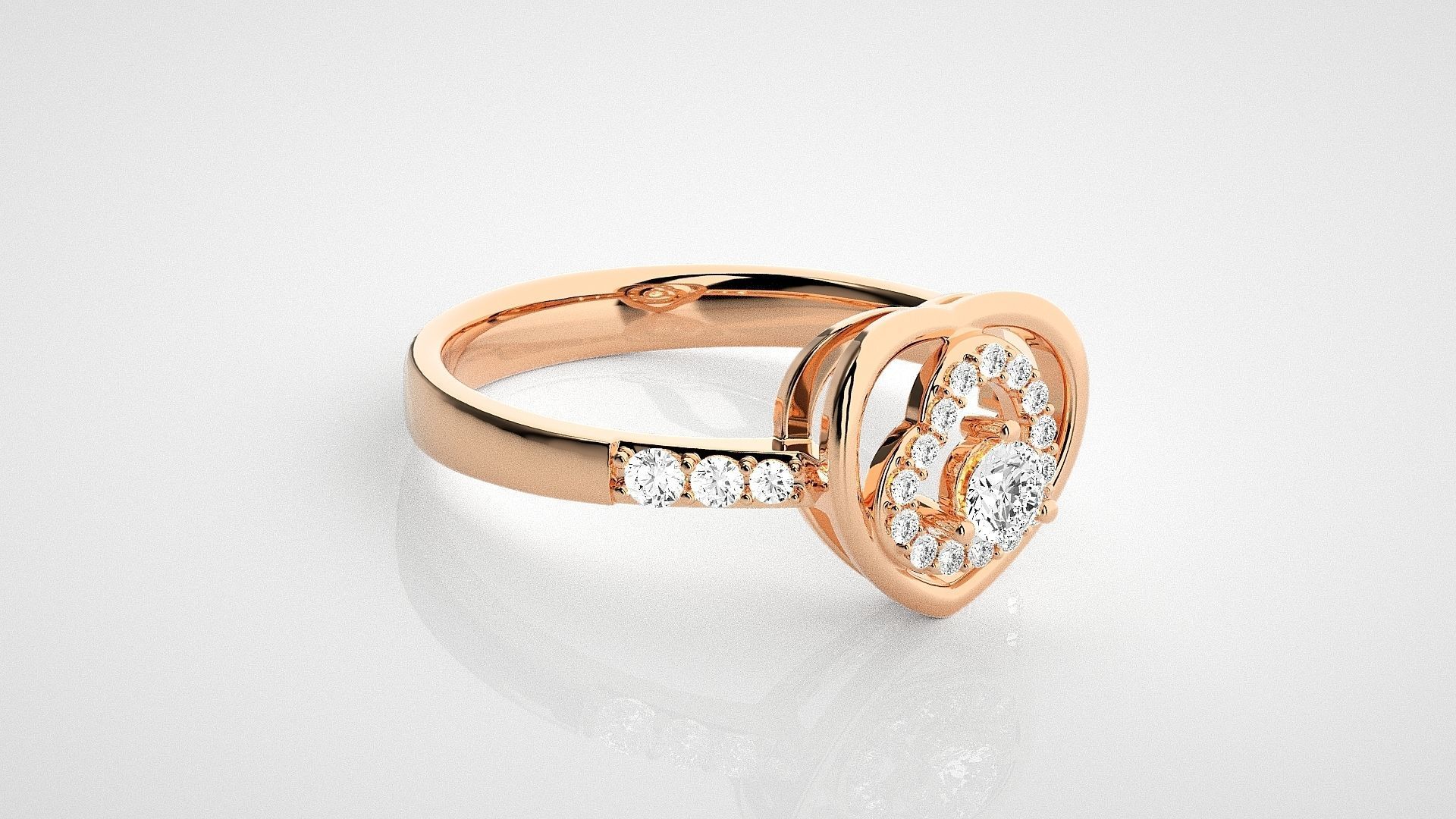 Heart Love Valentine Light wt diamond ring 3dm stl renders 3D print model_1