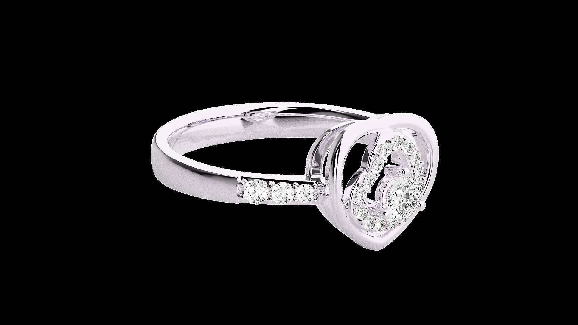 Heart Love Valentine Light wt diamond ring 3dm stl renders 3D print model_11