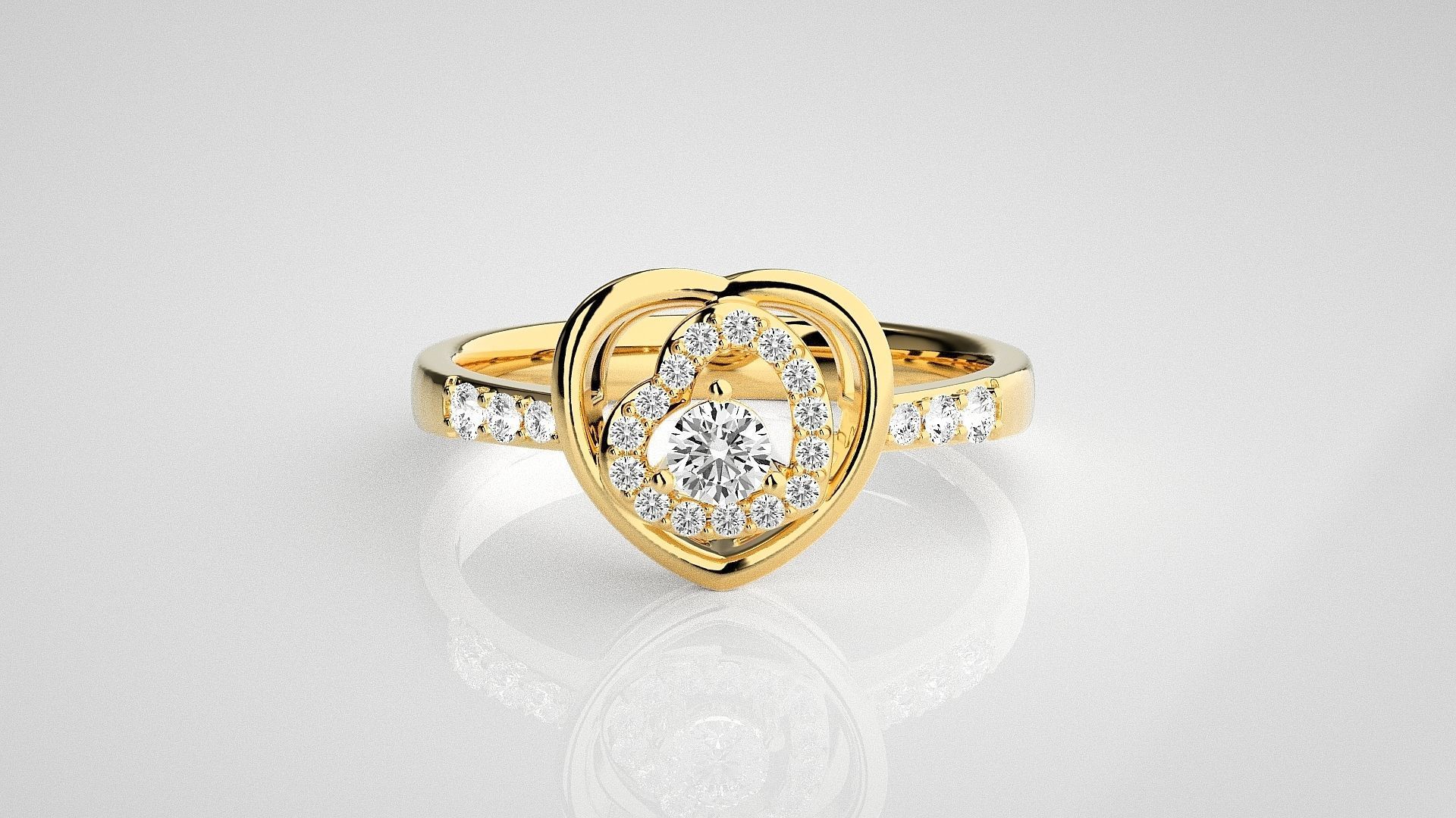 Heart Love Valentine Light wt diamond ring 3dm stl renders 3D print model_13