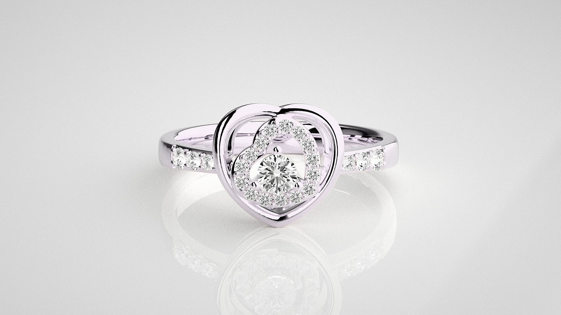 Heart Love Valentine Light wt diamond ring 3dm stl renders 3D print model_7
