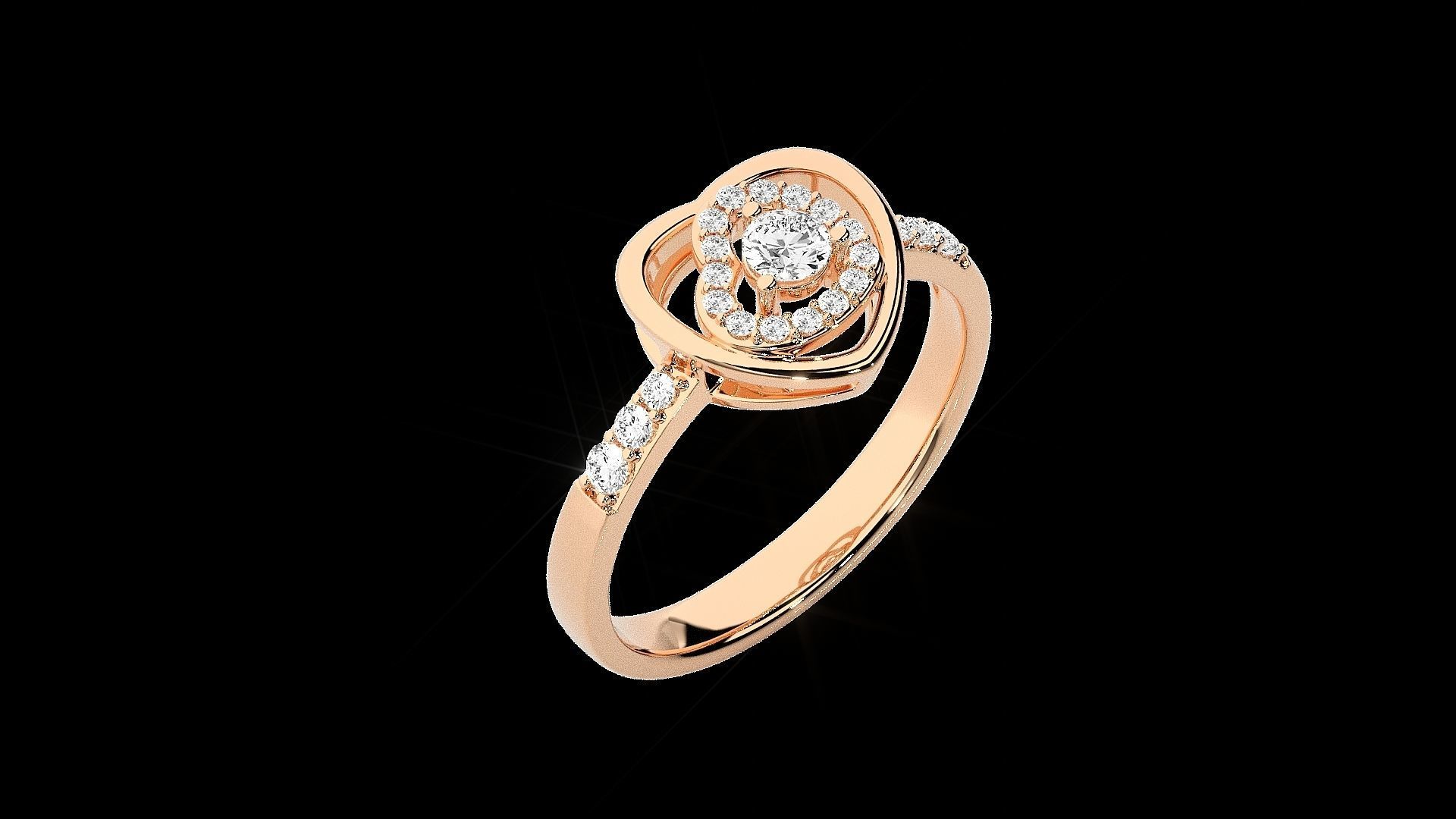 Heart Love Valentine Light wt diamond ring 3dm stl renders 3D print model_6