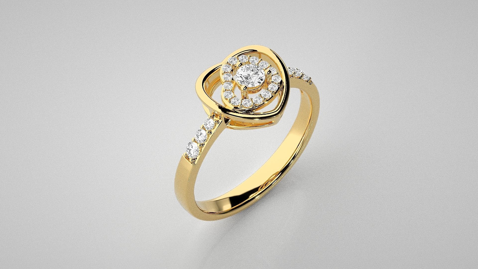 Heart Love Valentine Light wt diamond ring 3dm stl renders 3D print model_15