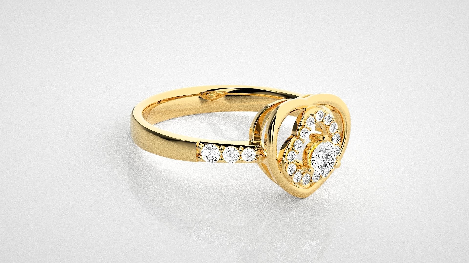 Heart Love Valentine Light wt diamond ring 3dm stl renders 3D print model_14