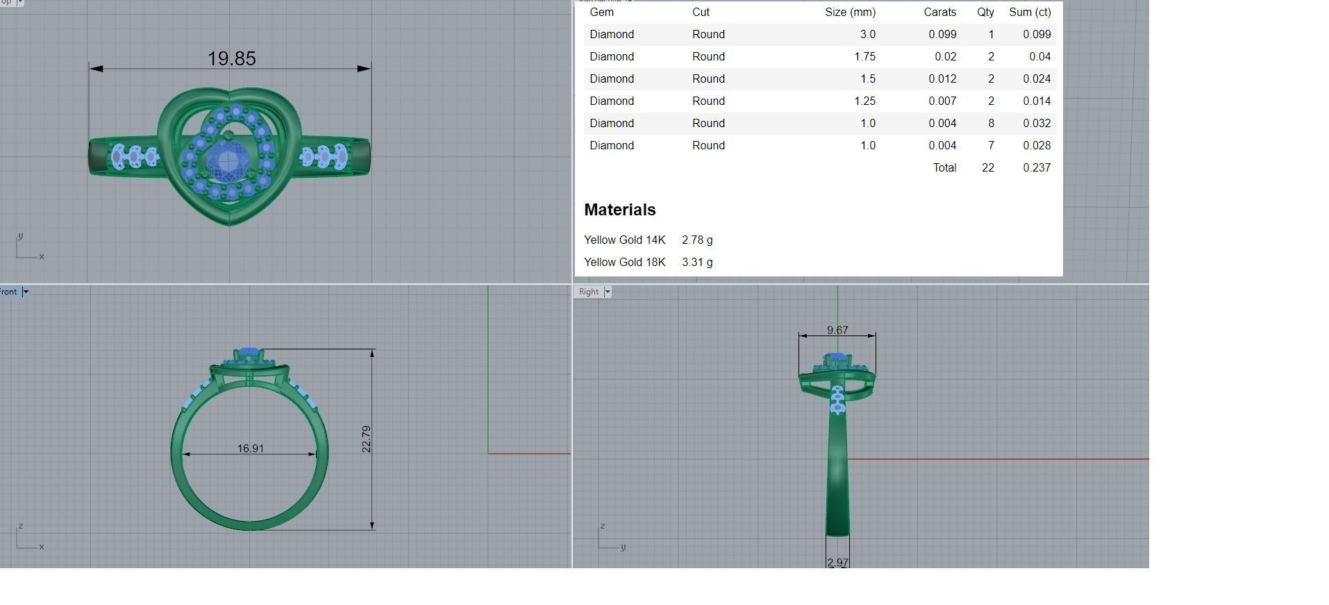 Heart Love Valentine Light wt diamond ring 3dm stl renders 3D print model_3