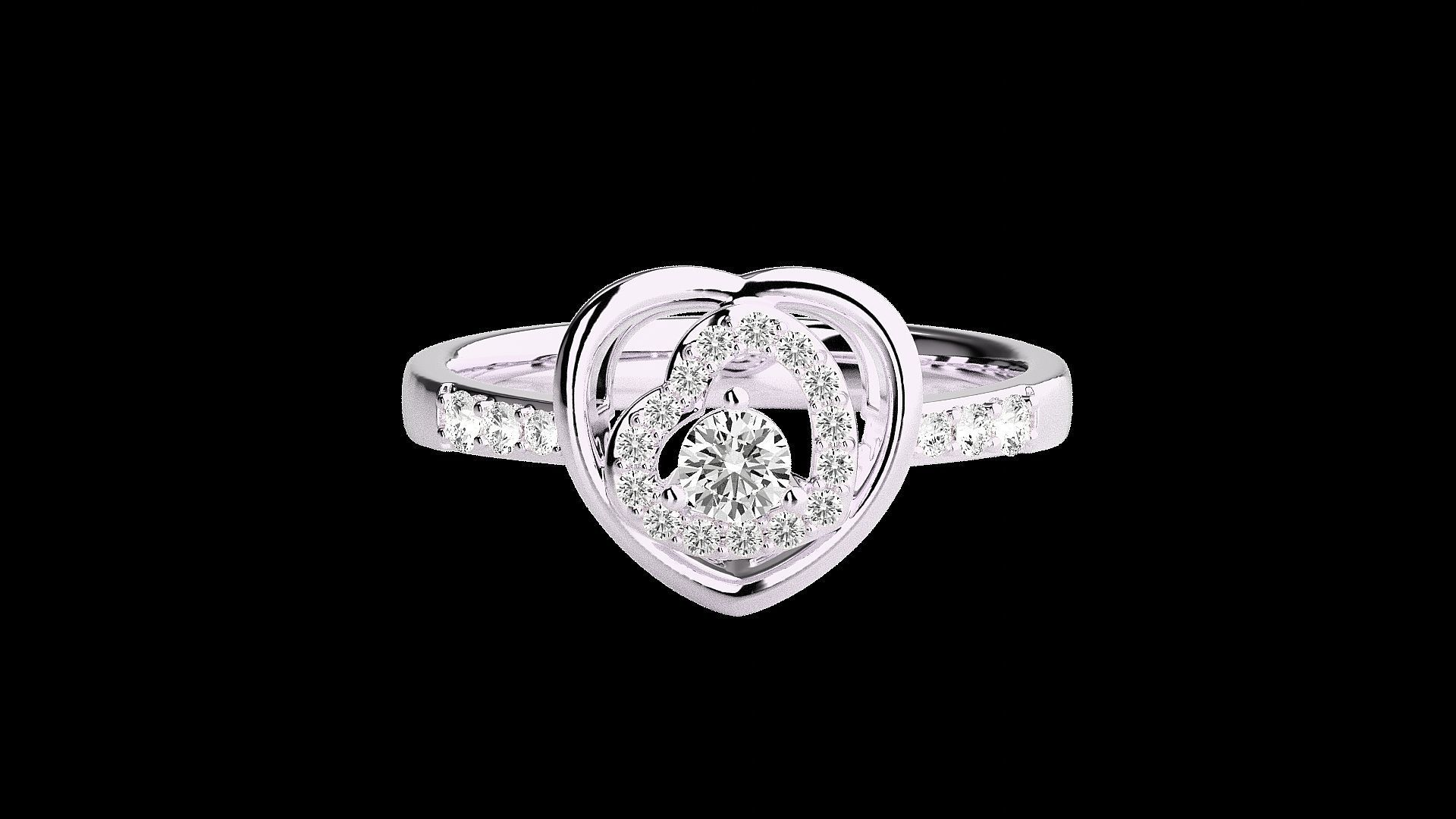 Heart Love Valentine Light wt diamond ring 3dm stl renders 3D print model_10