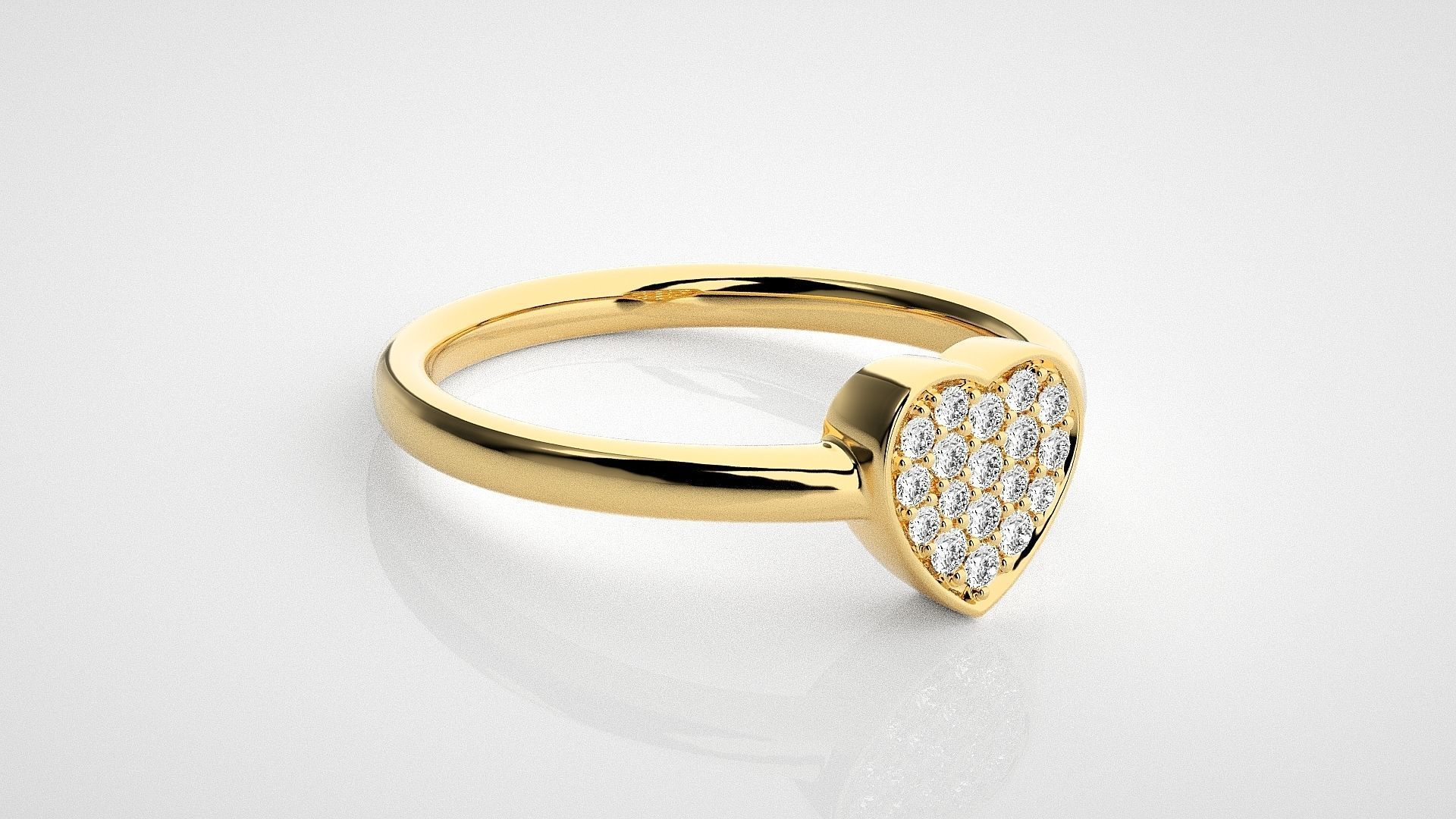 Heart Love Valentine Light wt diamond ring 3dm stl renders 3D print model_14