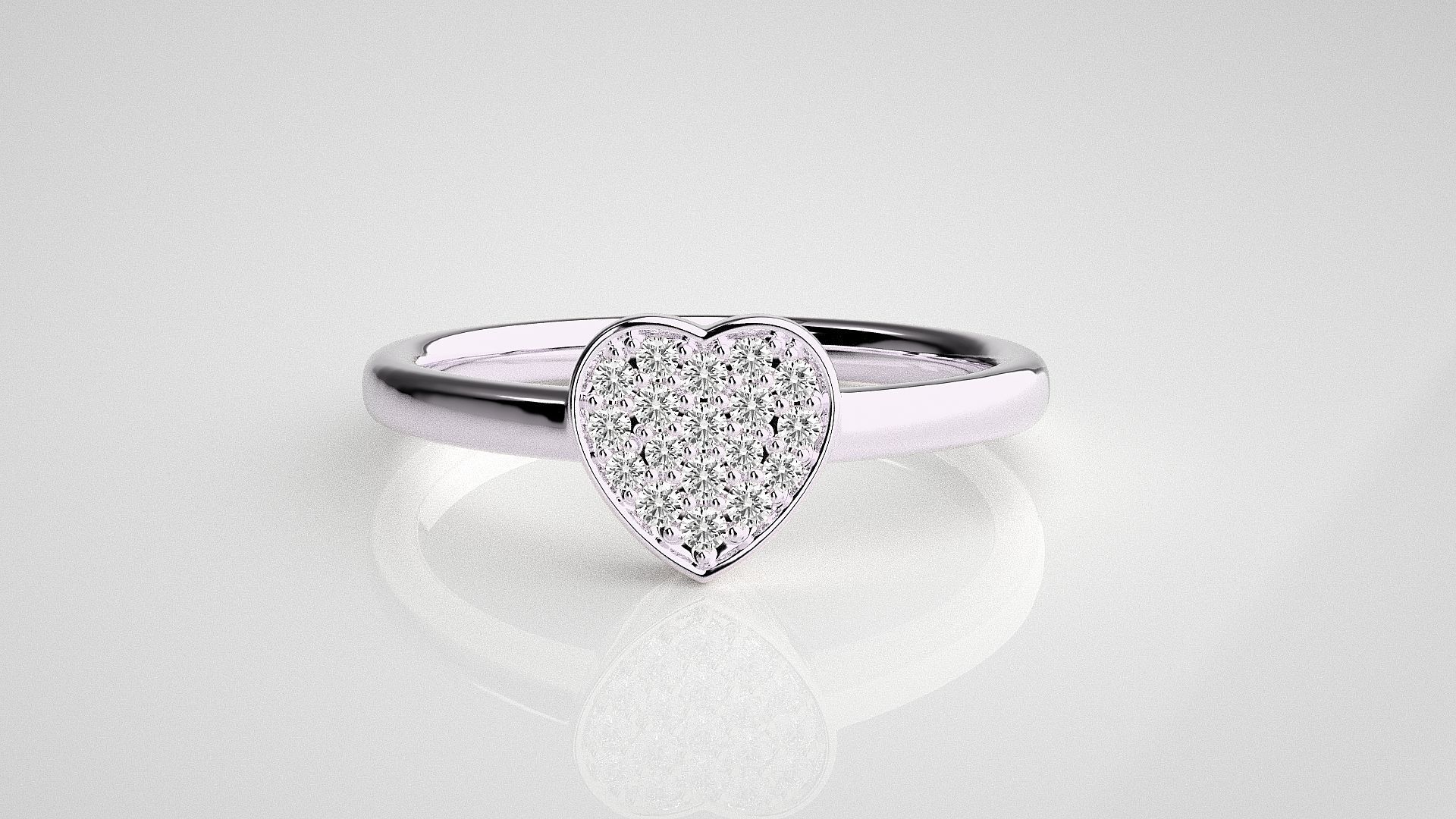 Heart Love Valentine Light wt diamond ring 3dm stl renders 3D print model_7