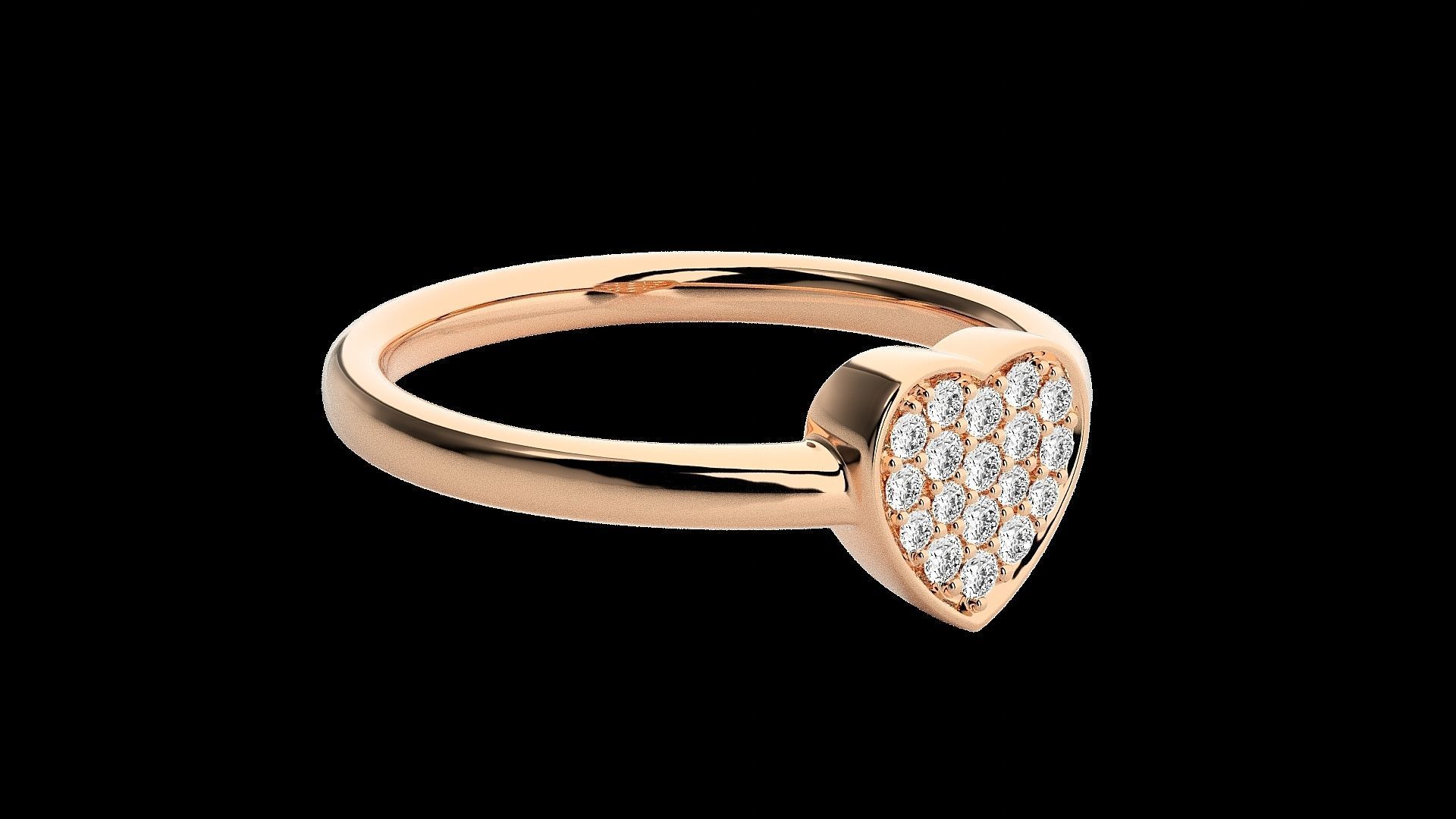 Heart Love Valentine Light wt diamond ring 3dm stl renders 3D print model_5