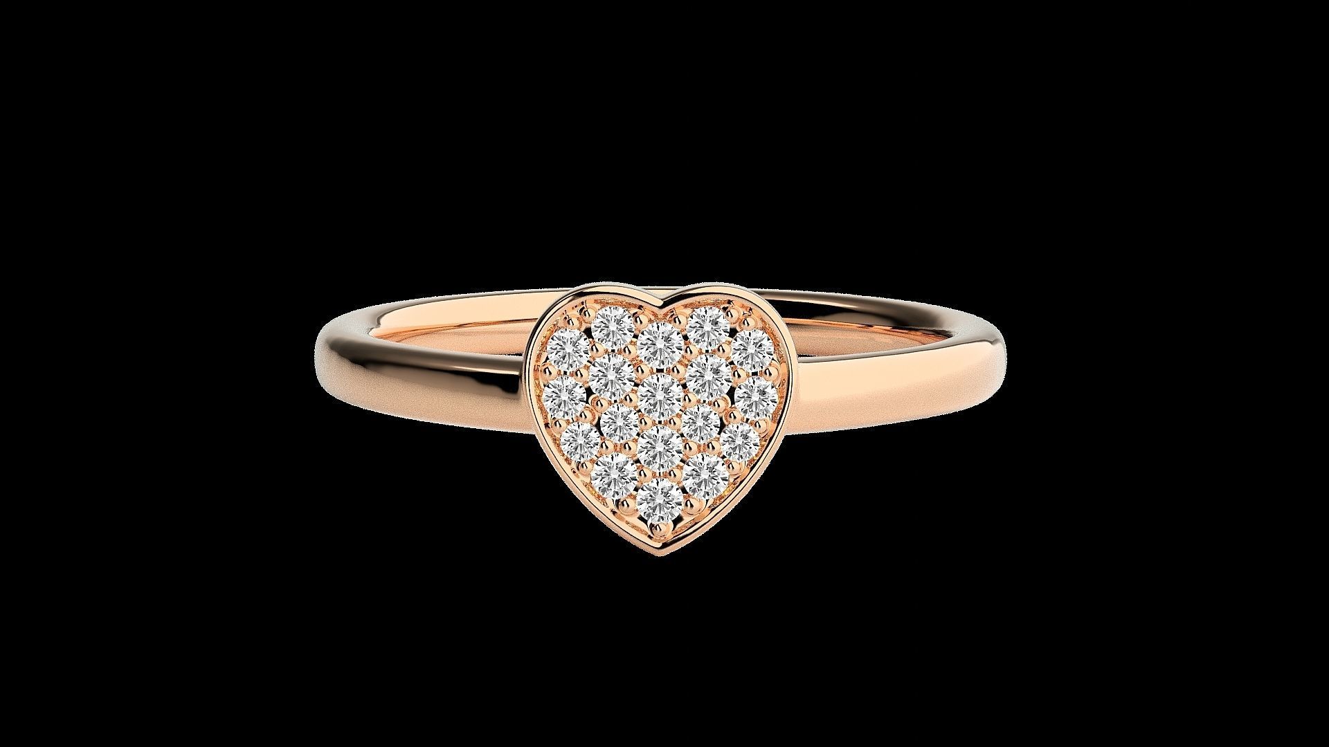 Heart Love Valentine Light wt diamond ring 3dm stl renders 3D print model_4