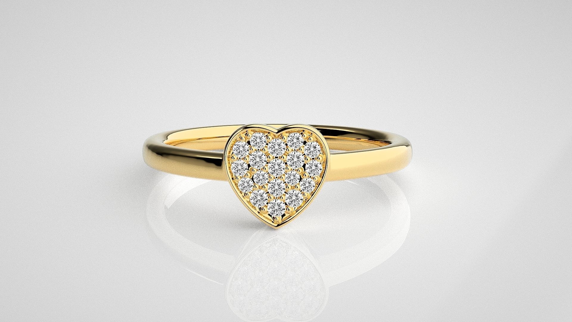 Heart Love Valentine Light wt diamond ring 3dm stl renders 3D print model_13