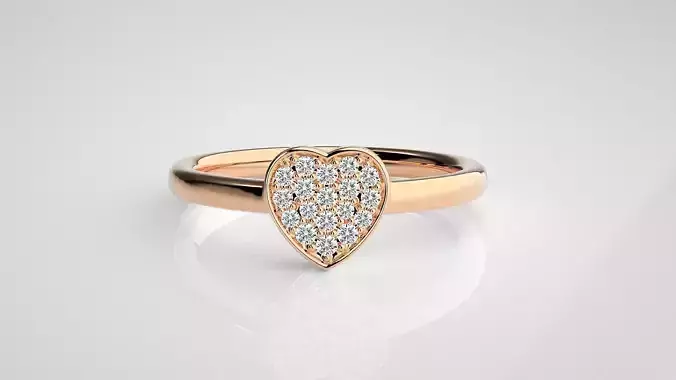 Heart Love Valentine Light wt diamond ring 3dm stl renders 3D print model