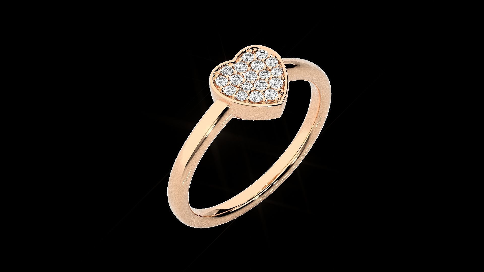 Heart Love Valentine Light wt diamond ring 3dm stl renders 3D print model_6