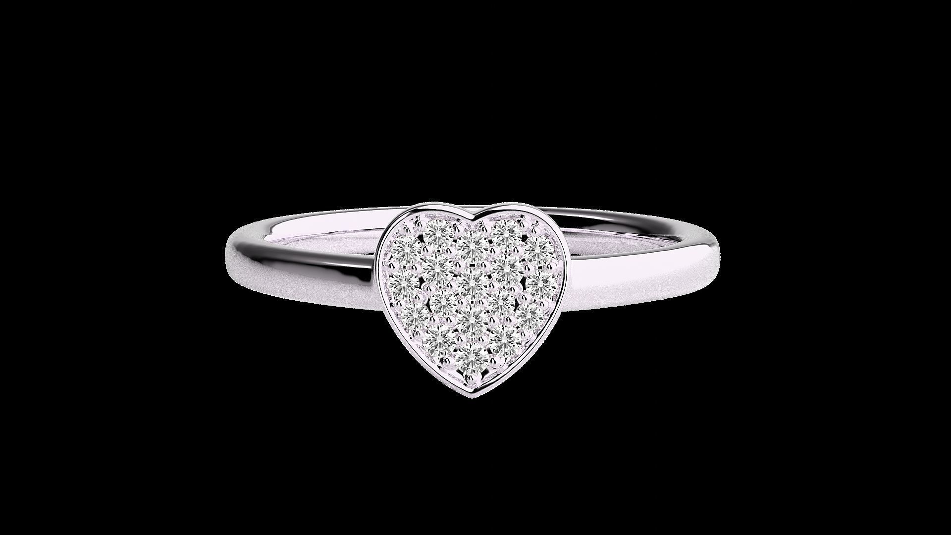 Heart Love Valentine Light wt diamond ring 3dm stl renders 3D print model_10