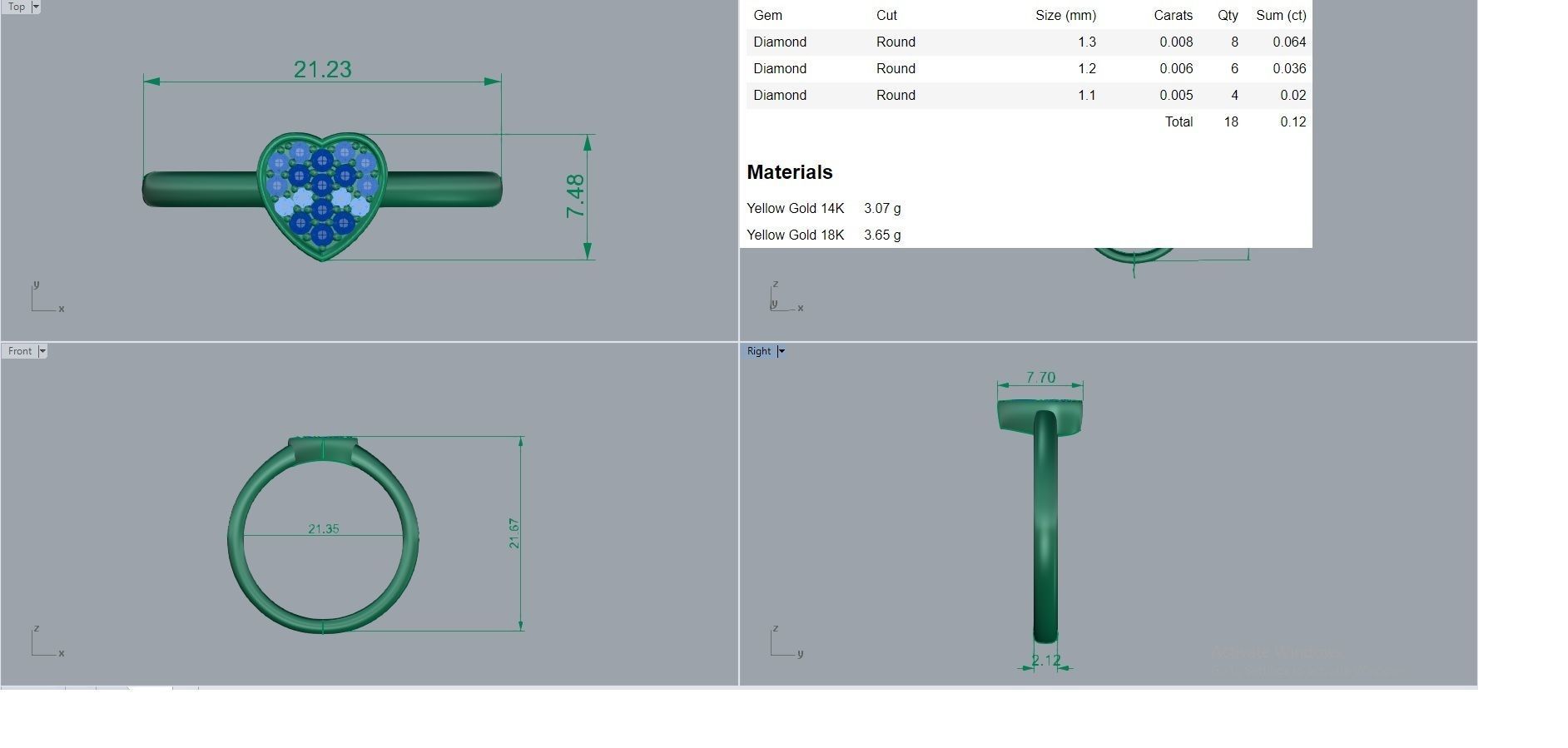 Heart Love Valentine Light wt diamond ring 3dm stl renders 3D print model_3