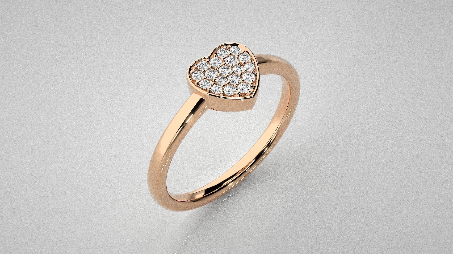 Heart Love Valentine Light wt diamond ring 3dm stl renders 3D print model_2