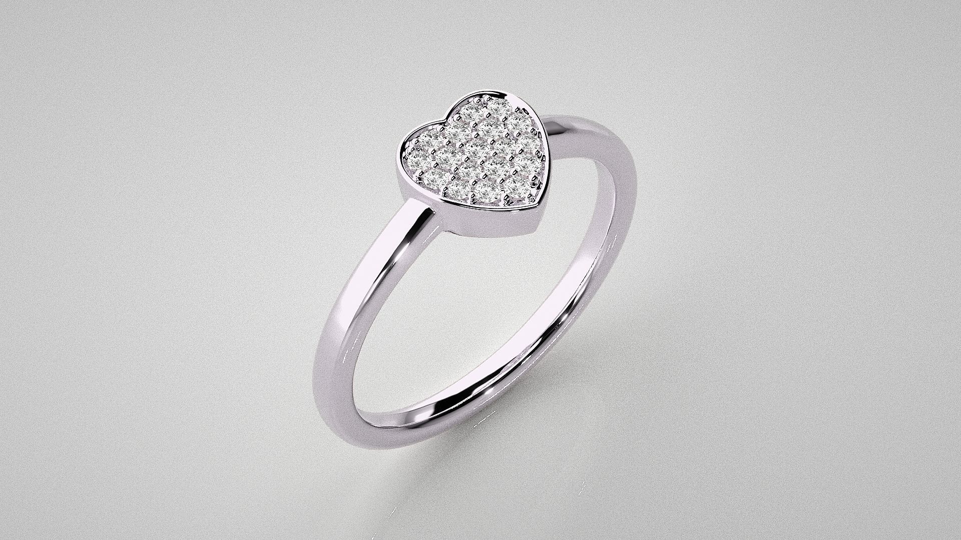 Heart Love Valentine Light wt diamond ring 3dm stl renders 3D print model_9