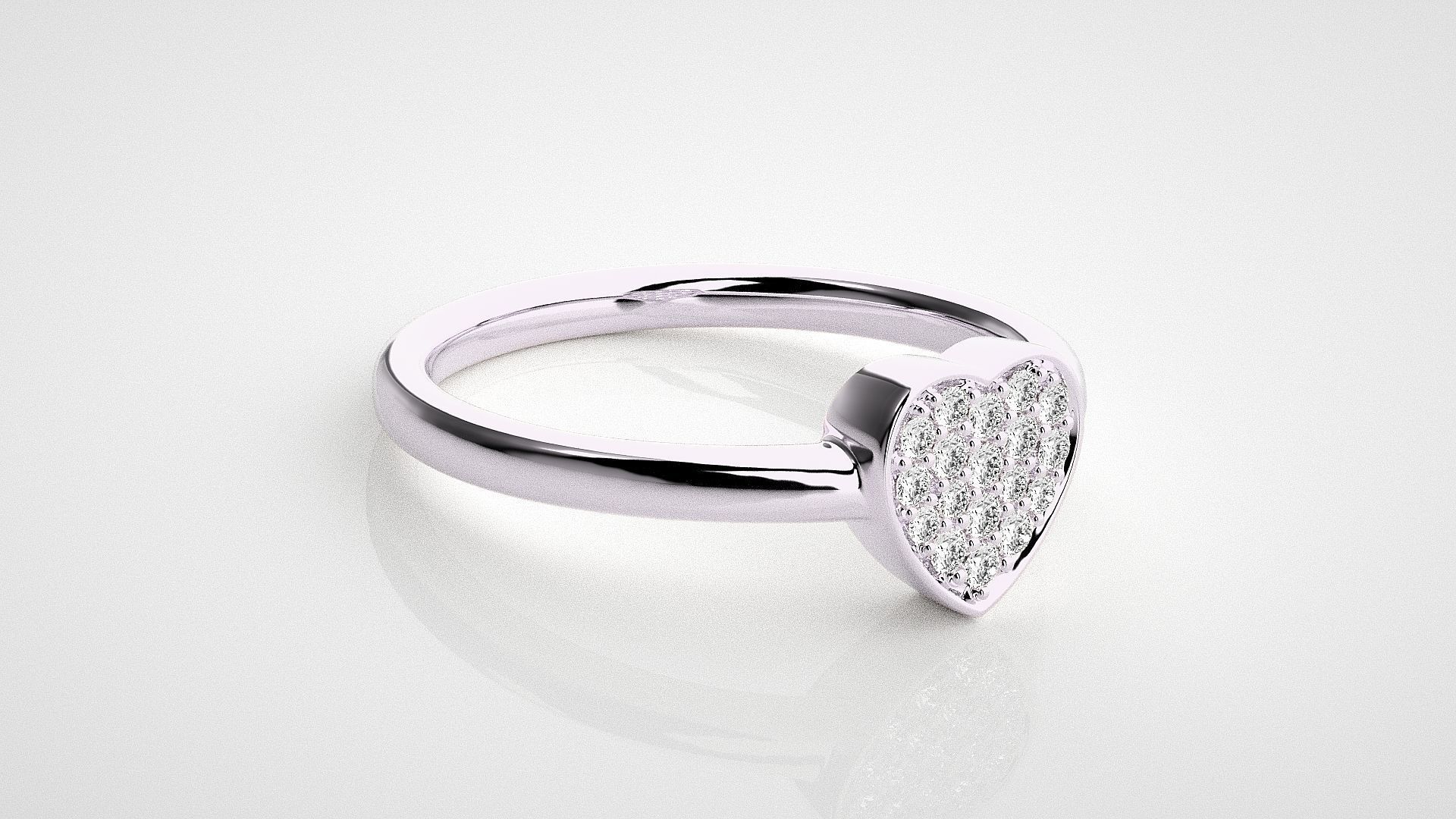 Heart Love Valentine Light wt diamond ring 3dm stl renders 3D print model_8
