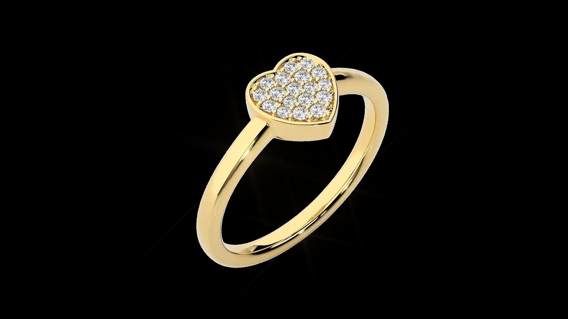 Heart Love Valentine Light wt diamond ring 3dm stl renders 3D print model_18