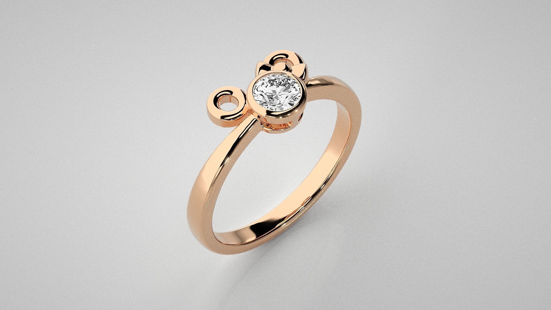 Couple Bow Tie Light wt diamond ring 3dm stl renders details 3D print model_2