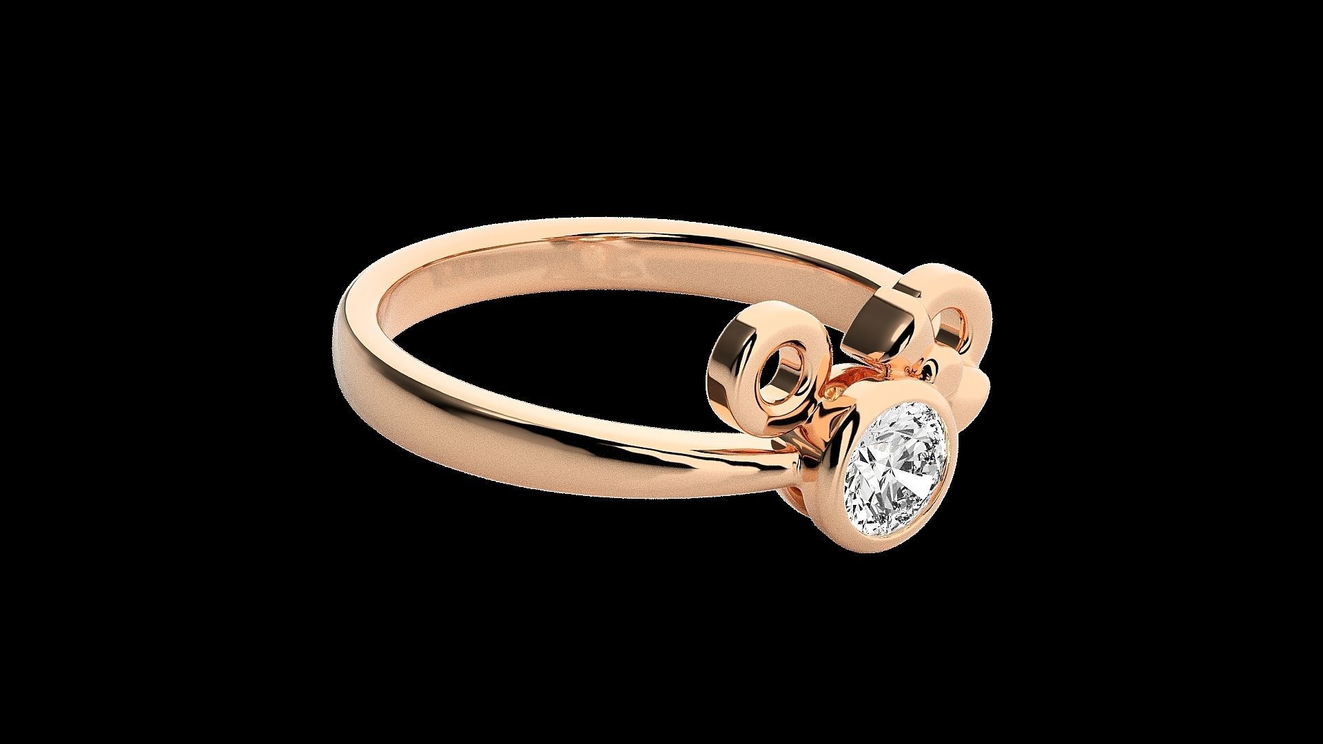 Couple Bow Tie Light wt diamond ring 3dm stl renders details 3D print model_5