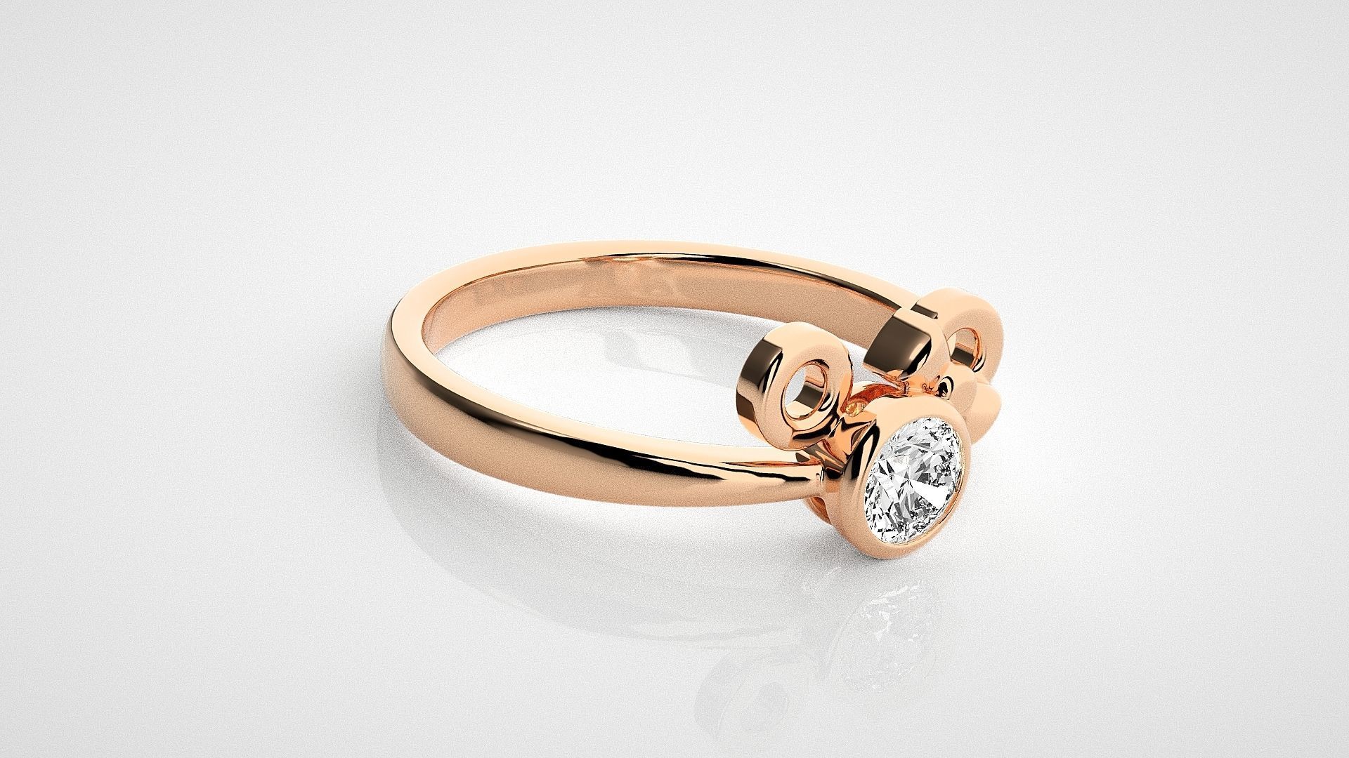 Couple Bow Tie Light wt diamond ring 3dm stl renders details 3D print model_1