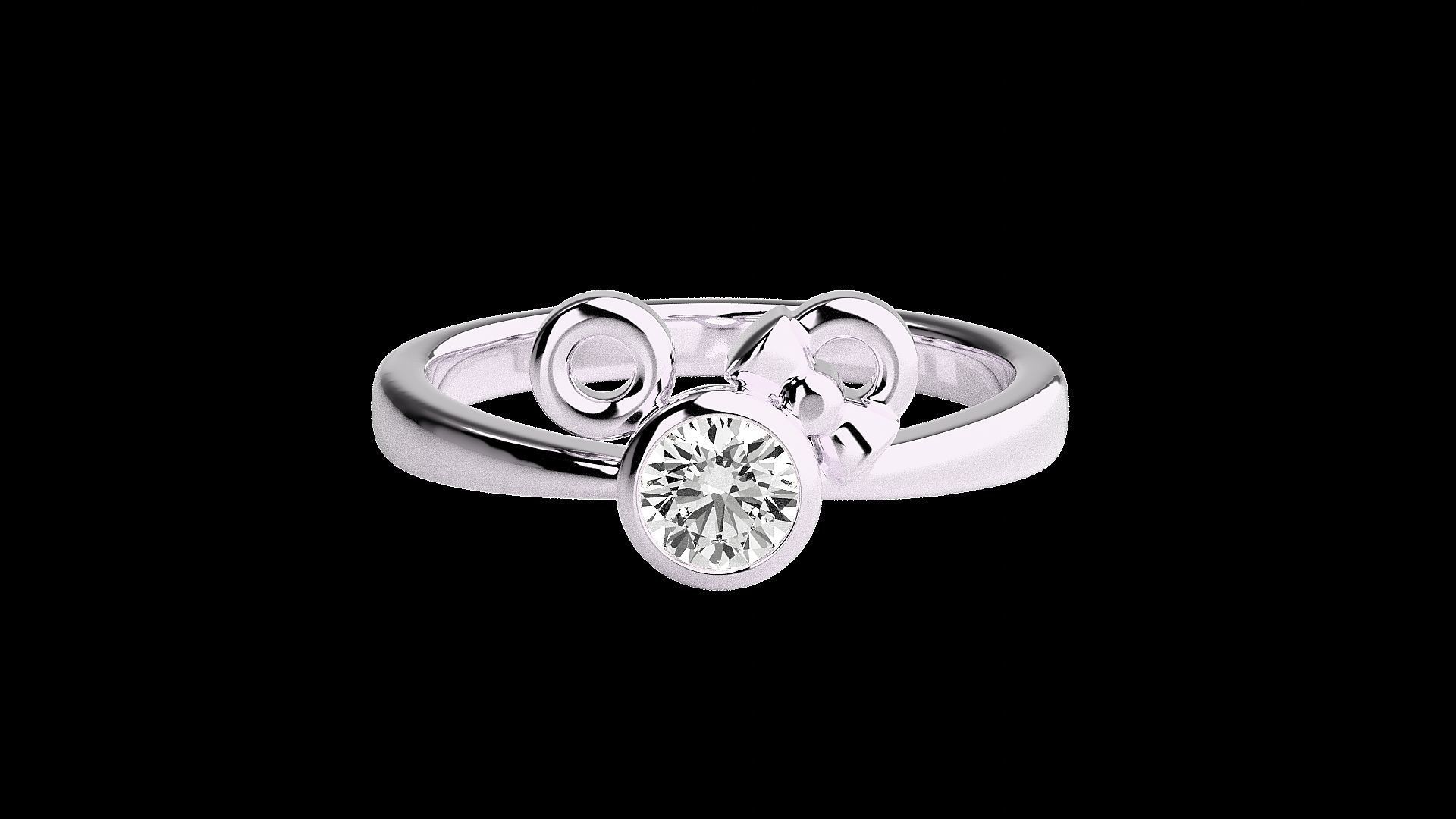 Couple Bow Tie Light wt diamond ring 3dm stl renders details 3D print model_10