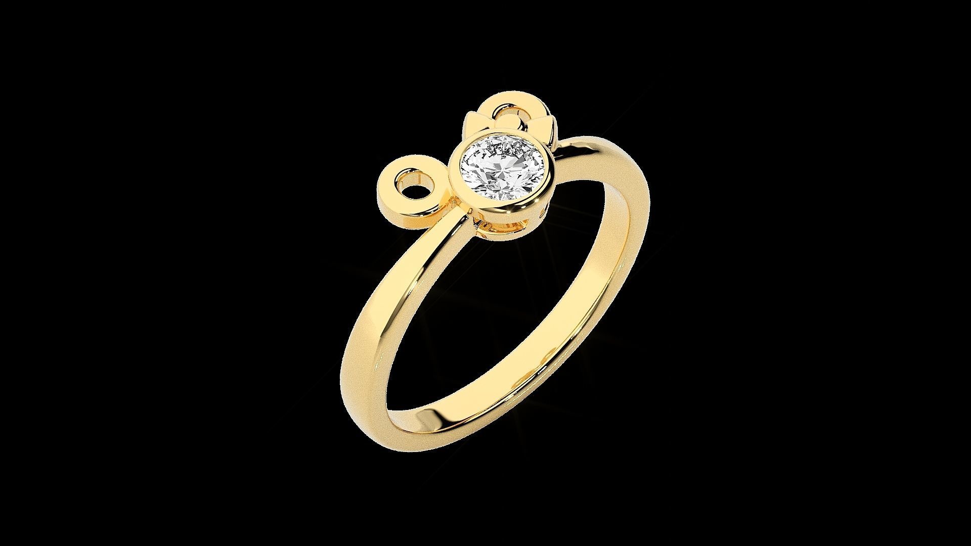 Couple Bow Tie Light wt diamond ring 3dm stl renders details 3D print model_18