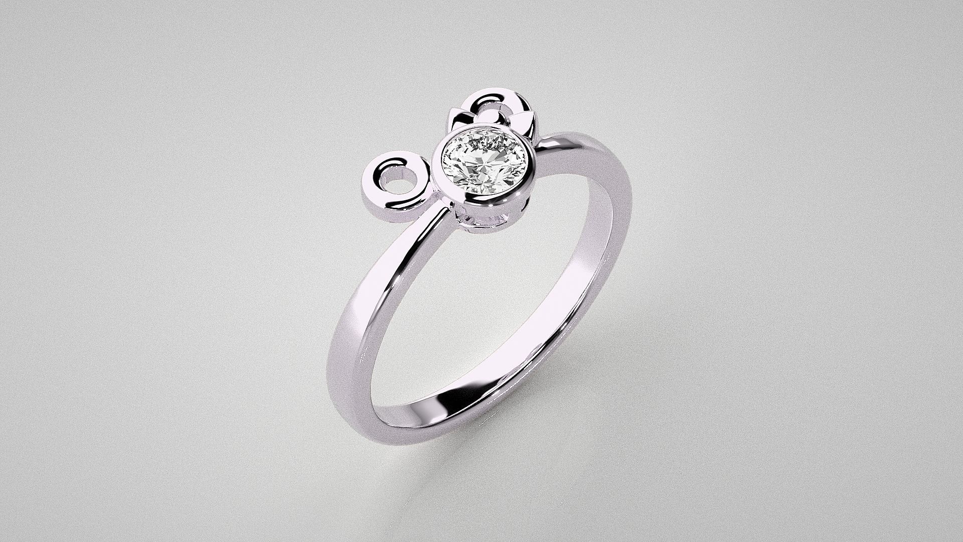 Couple Bow Tie Light wt diamond ring 3dm stl renders details 3D print model_9