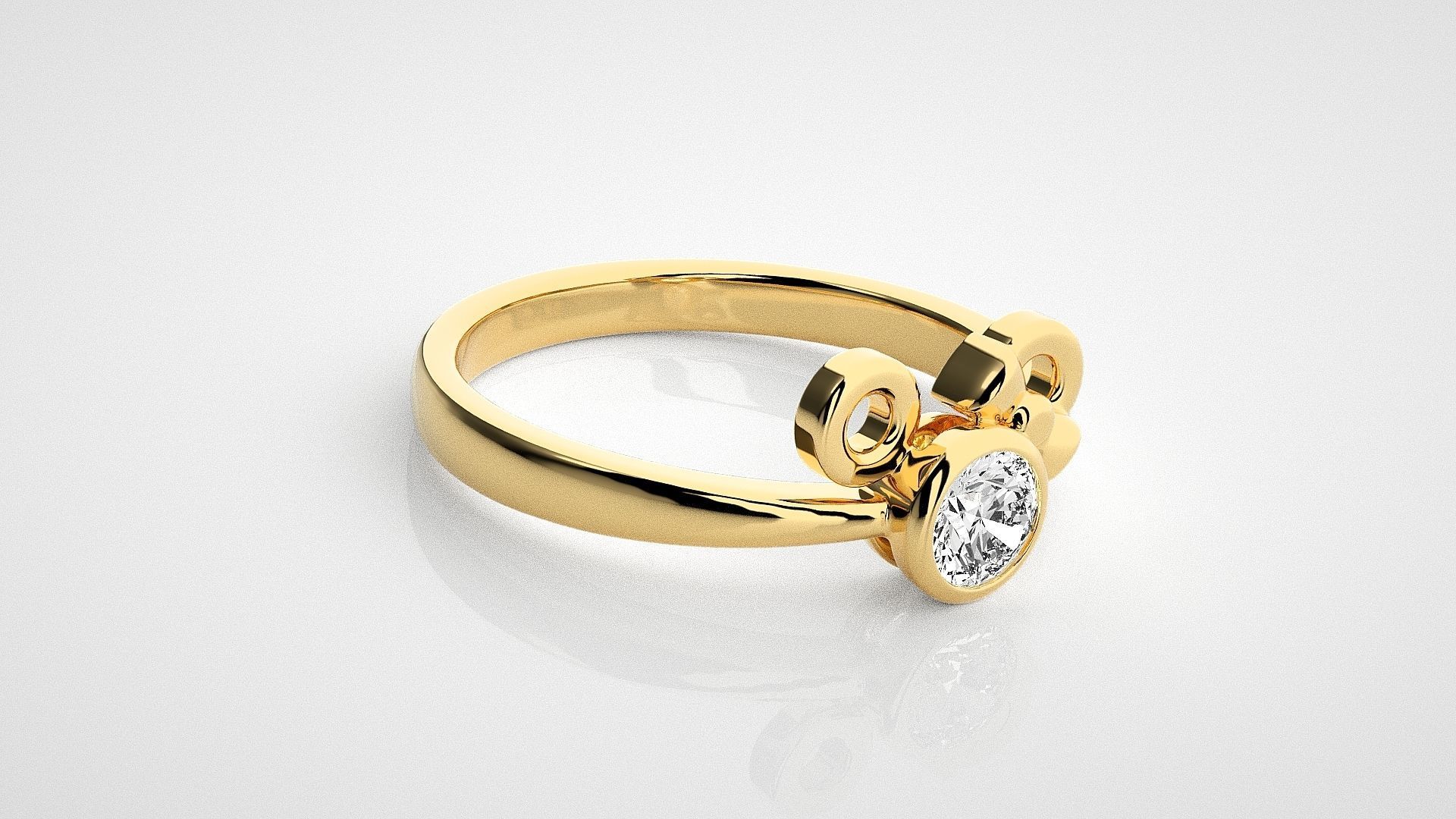 Couple Bow Tie Light wt diamond ring 3dm stl renders details 3D print model_14