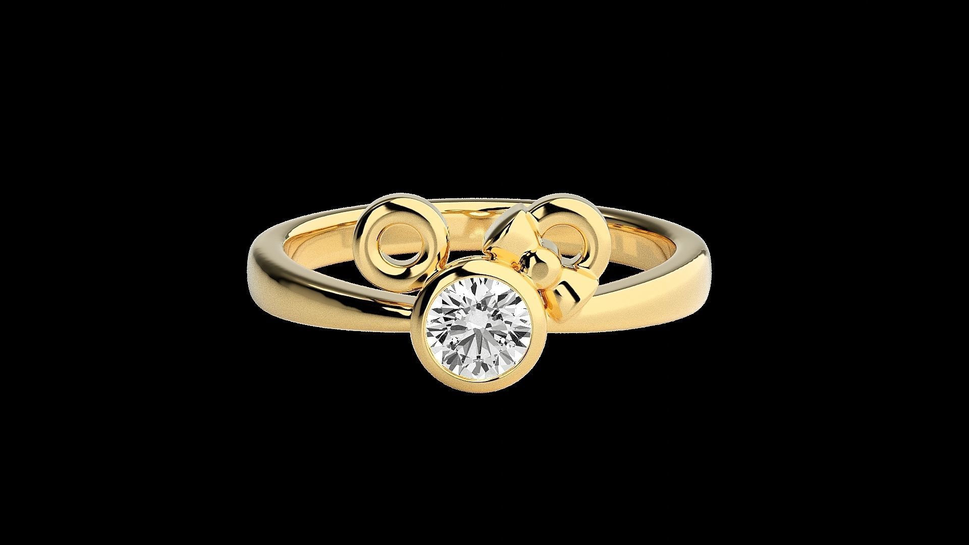 Couple Bow Tie Light wt diamond ring 3dm stl renders details 3D print model_16