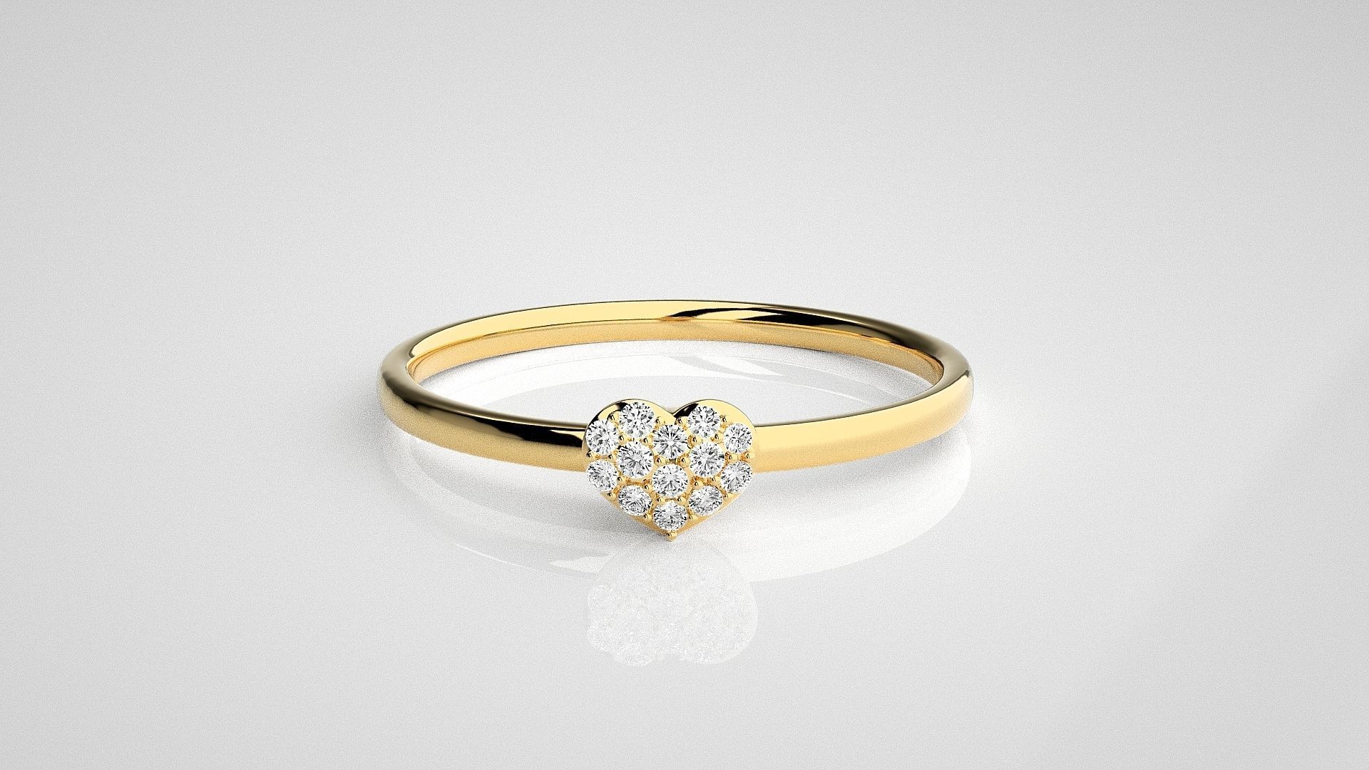 Heart Love Valentine Light wt diamond ring 3dm stl renders 3D print model_13