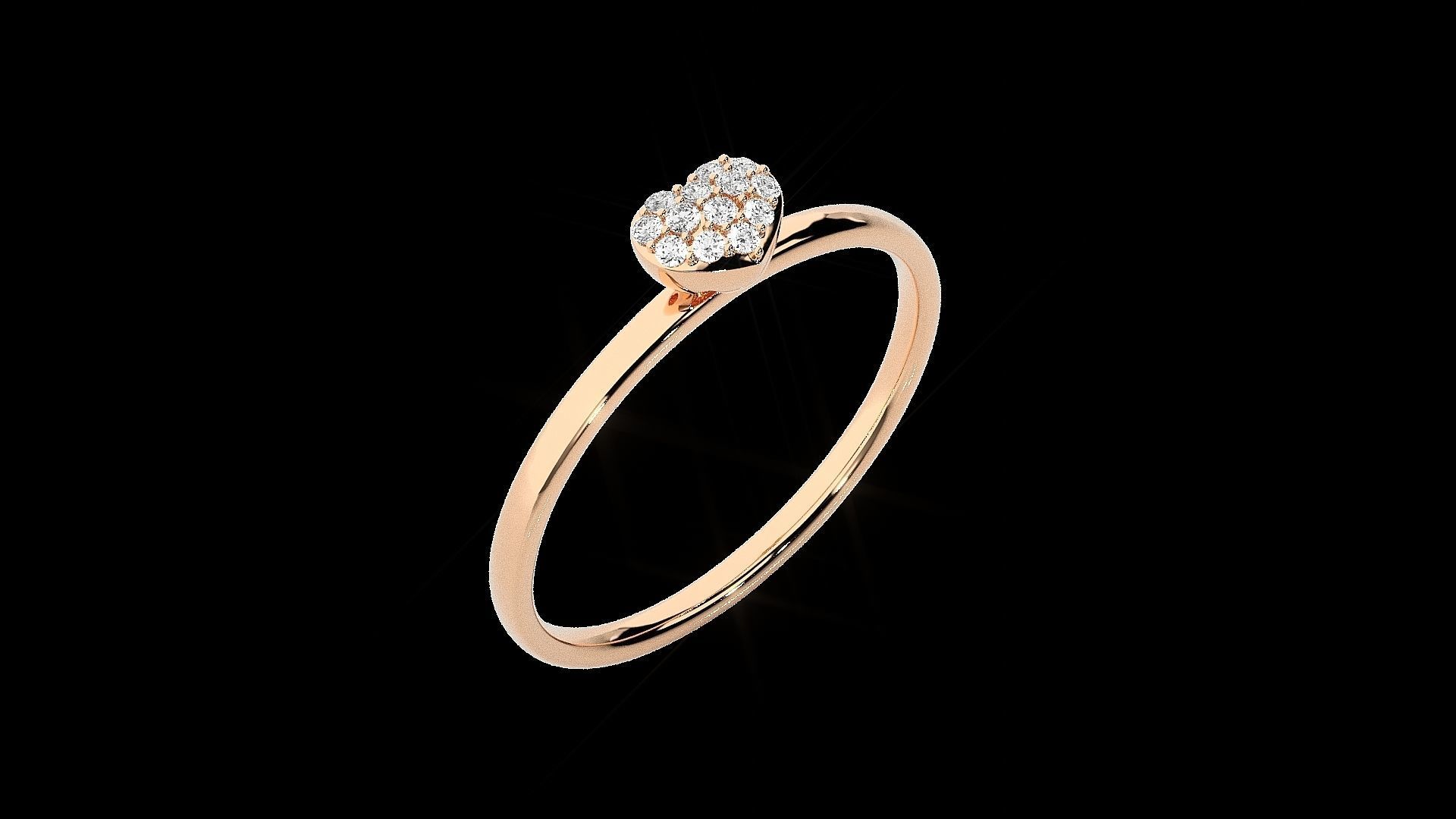 Heart Love Valentine Light wt diamond ring 3dm stl renders 3D print model_6