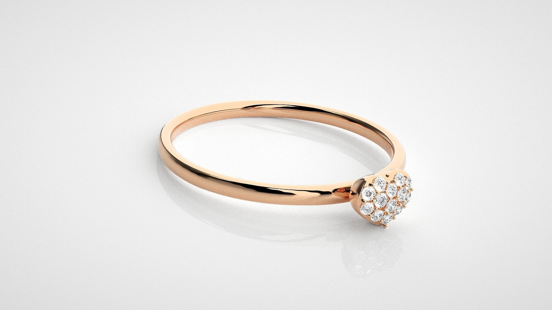 Heart Love Valentine Light wt diamond ring 3dm stl renders 3D print model_1