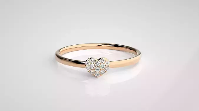 Heart Love Valentine Light wt diamond ring 3dm stl renders  3D print model