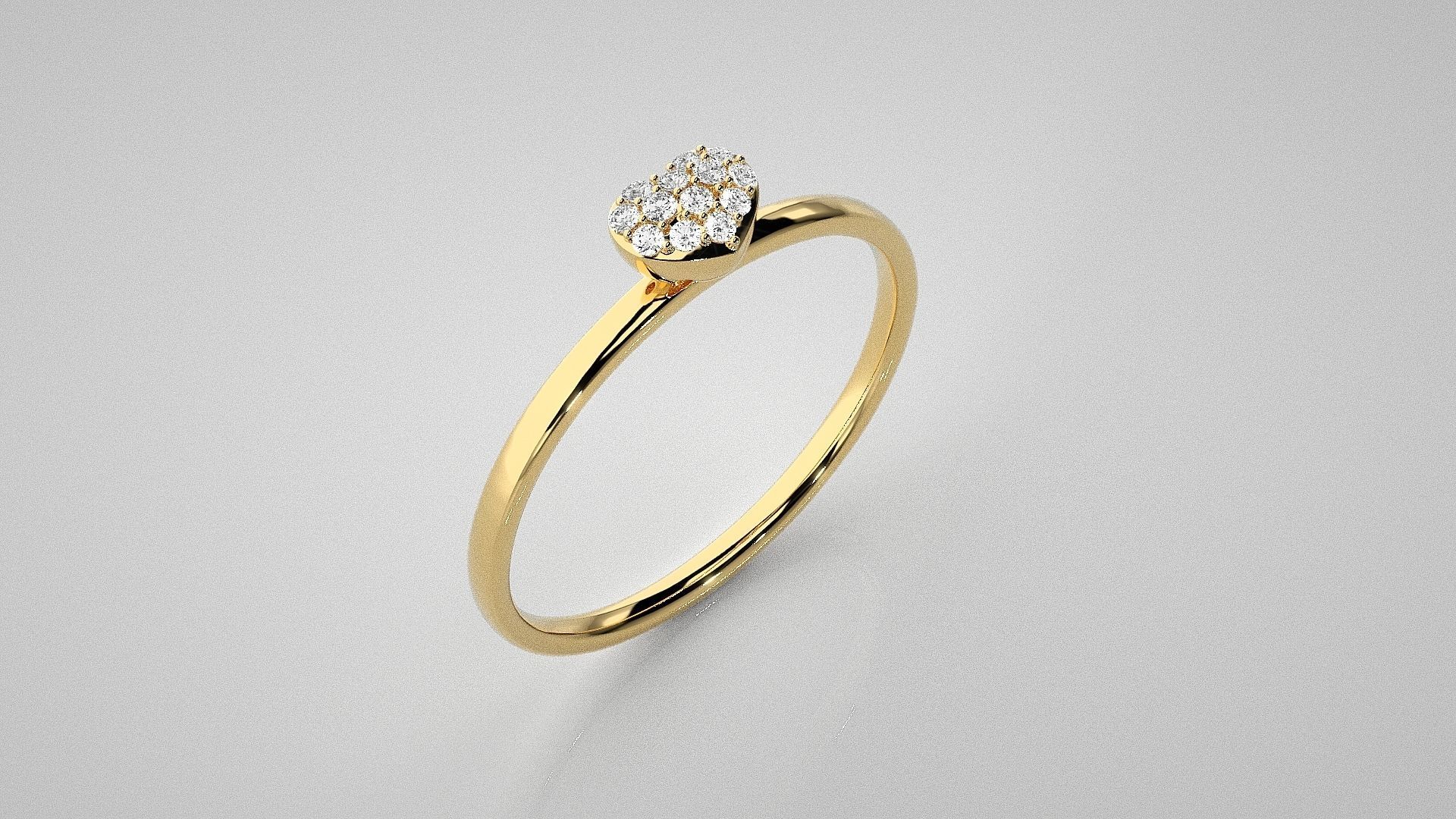 Heart Love Valentine Light wt diamond ring 3dm stl renders 3D print model_15