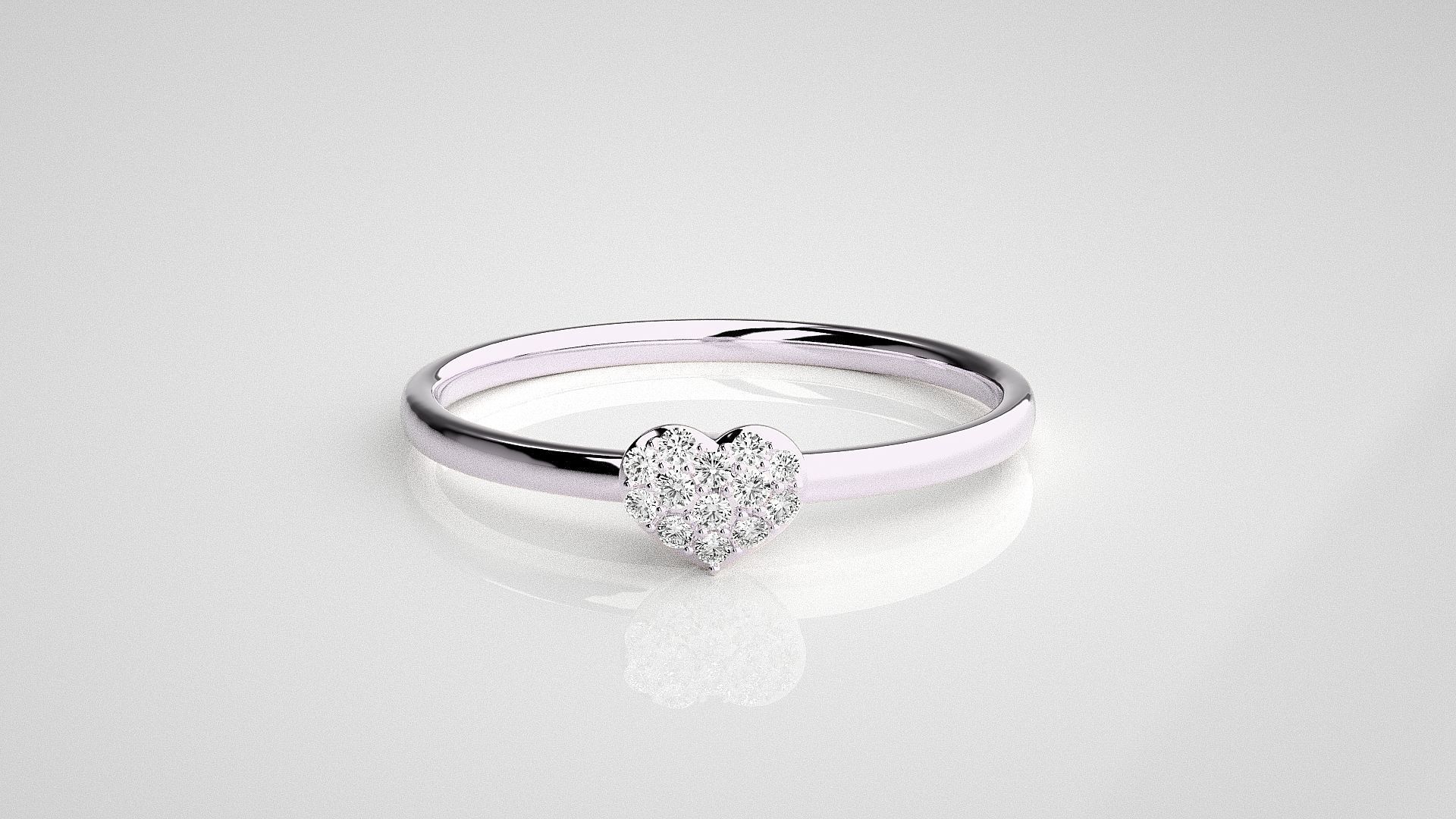 Heart Love Valentine Light wt diamond ring 3dm stl renders 3D print model_7