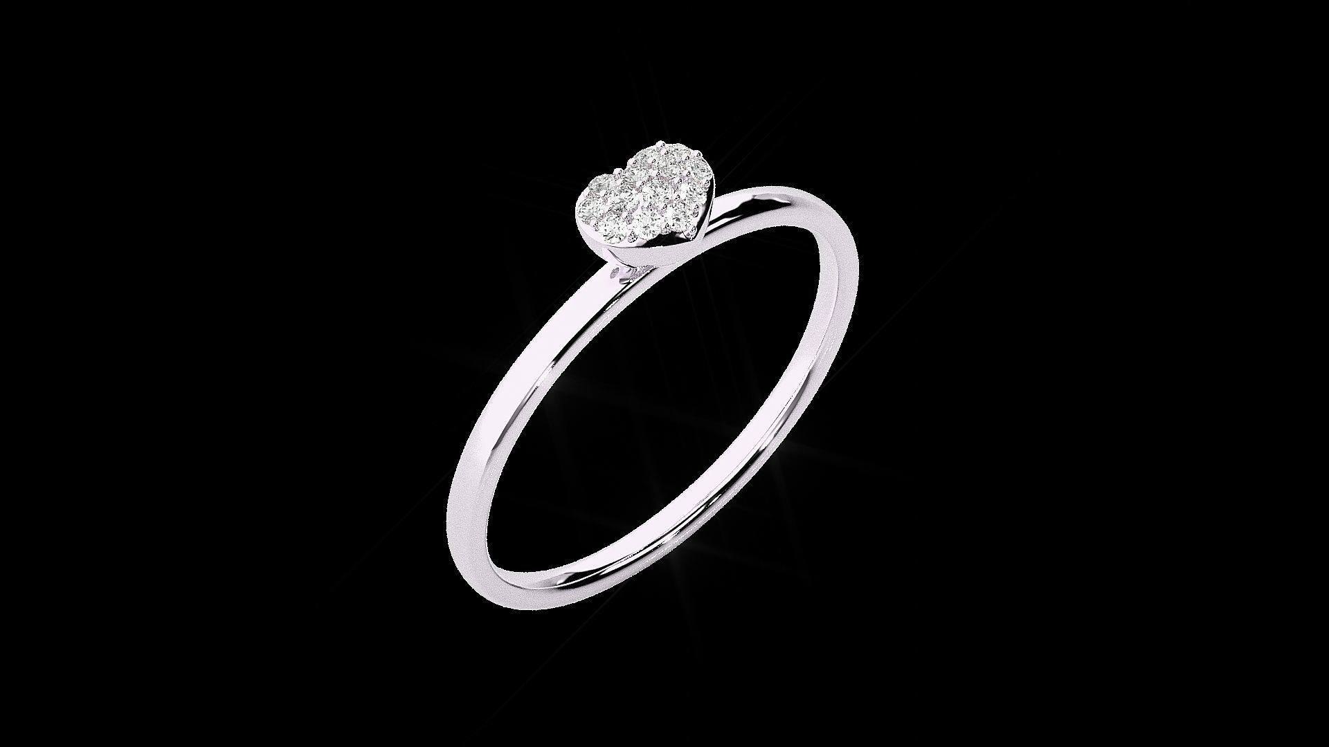 Heart Love Valentine Light wt diamond ring 3dm stl renders 3D print model_12