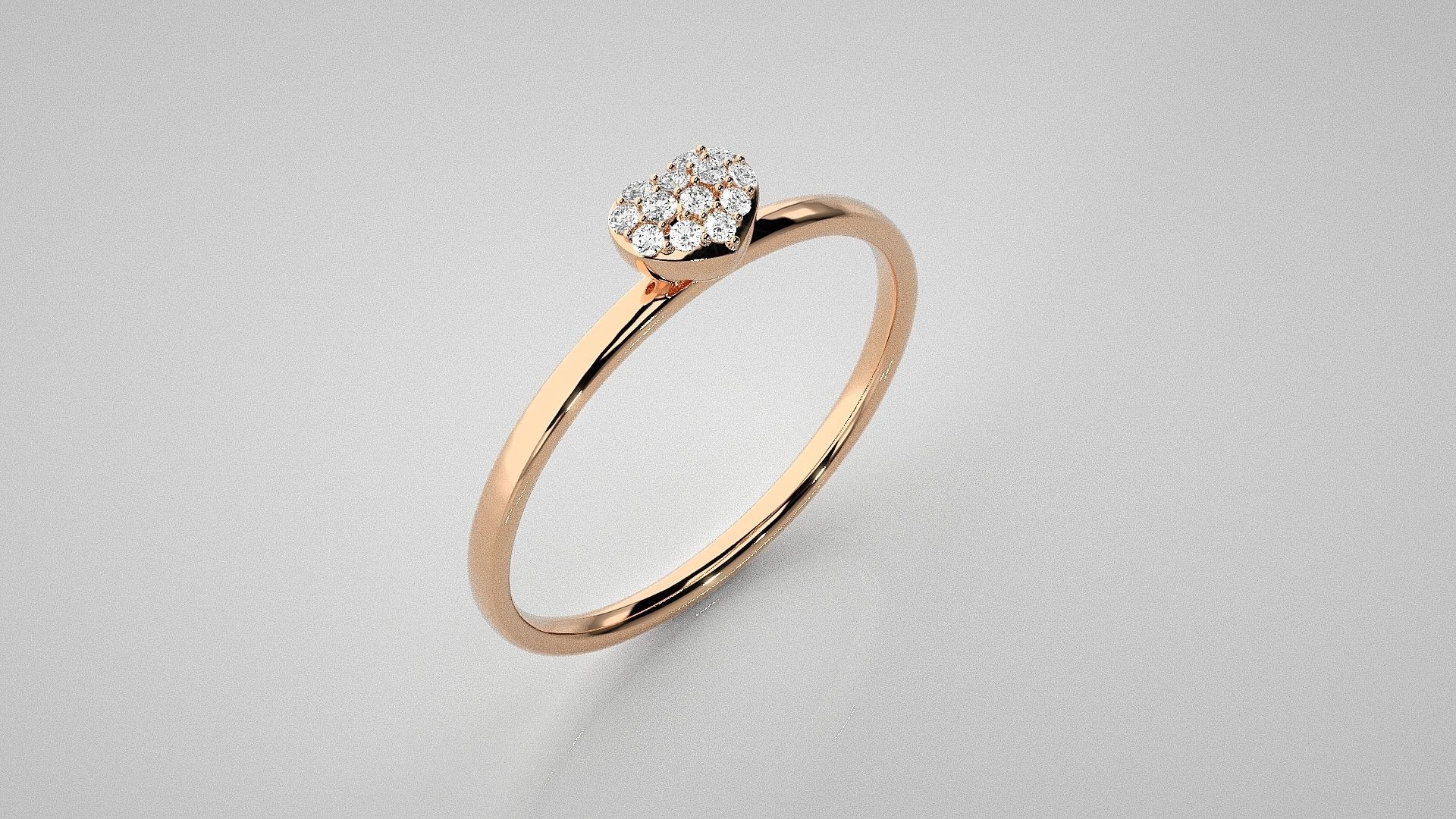 Heart Love Valentine Light wt diamond ring 3dm stl renders 3D print model_2