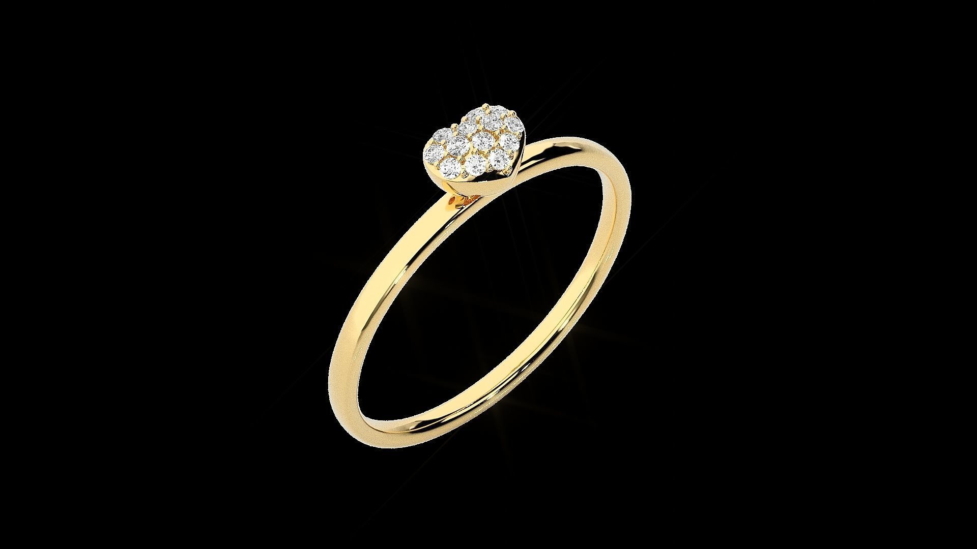 Heart Love Valentine Light wt diamond ring 3dm stl renders 3D print model_18