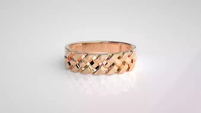 Cuban chain Light wt Plain Gold ring 3dm stl renders details 3D print model