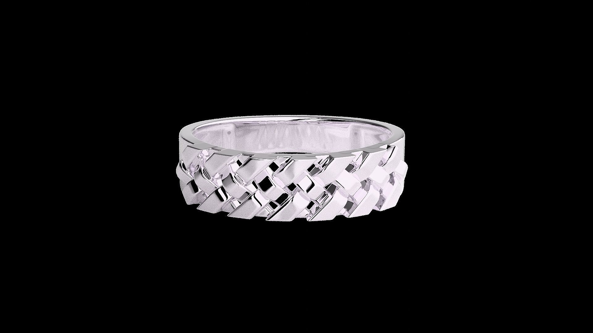 Cuban chain Light wt Plain Gold ring 3dm stl renders details 3D print model_10